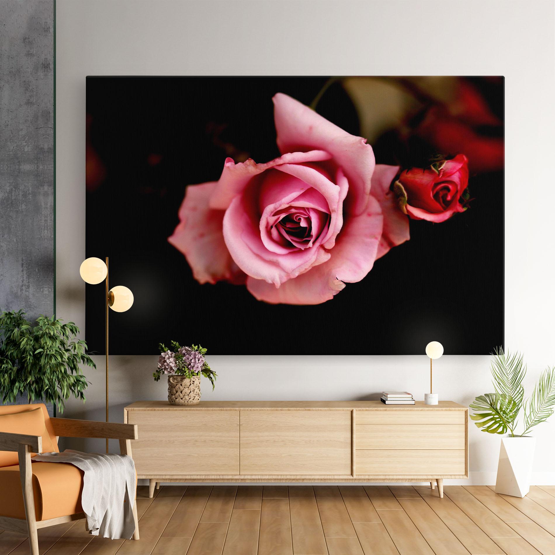 Vászonkép Opened Pink Rose mockup 9