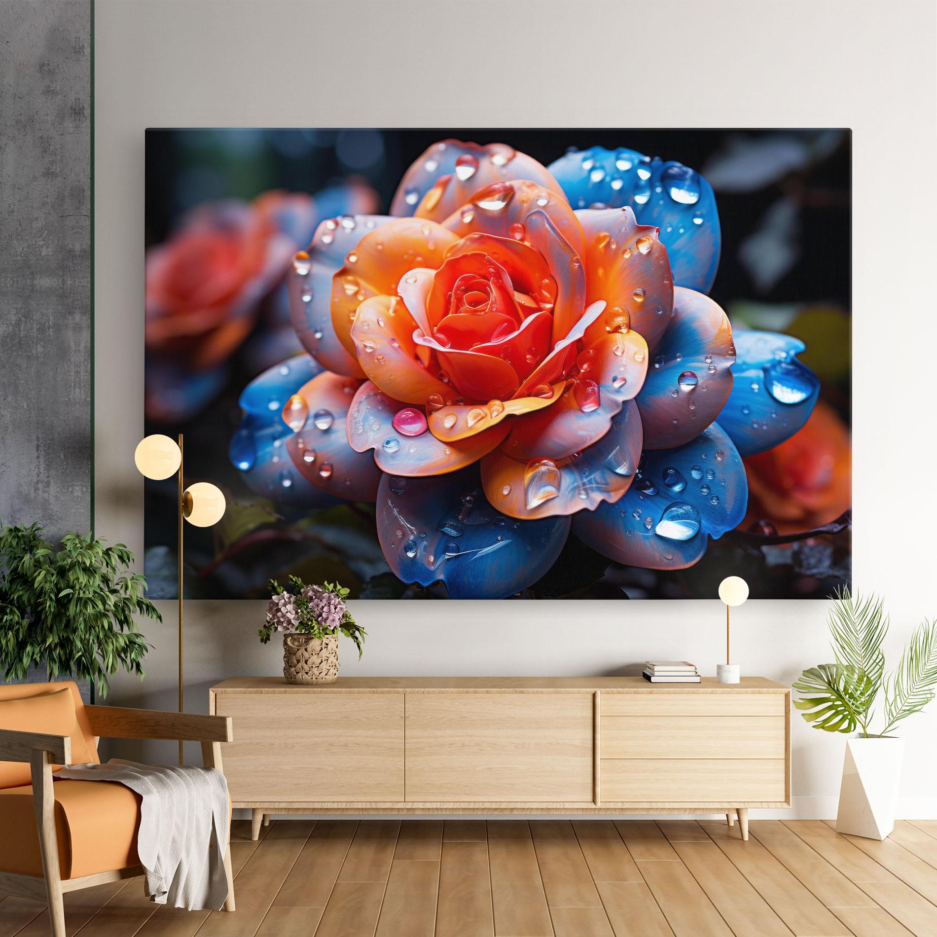 Vászonkép Orange Blue Rose mockup 9