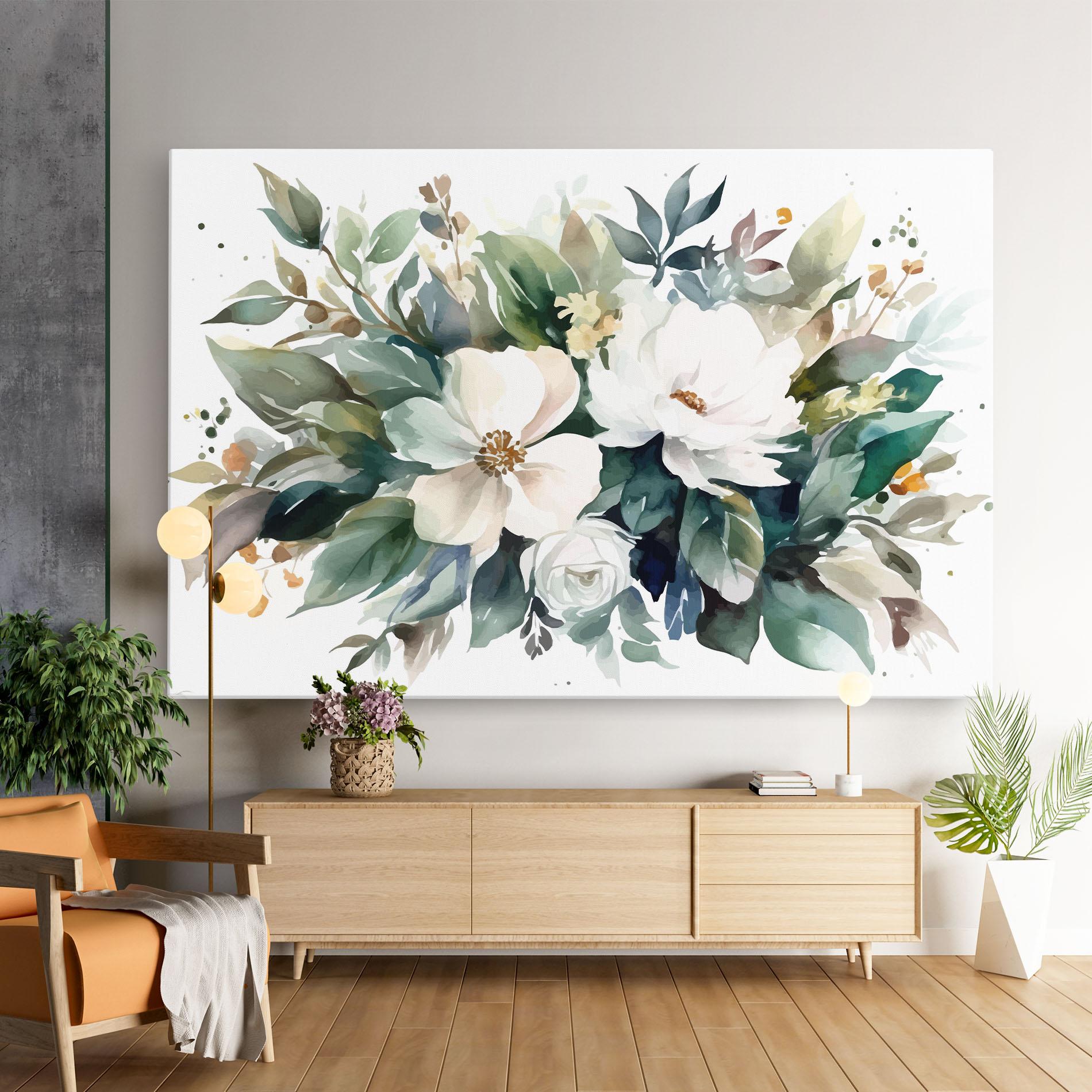 Vászonkép White Rose Paint mockup 9