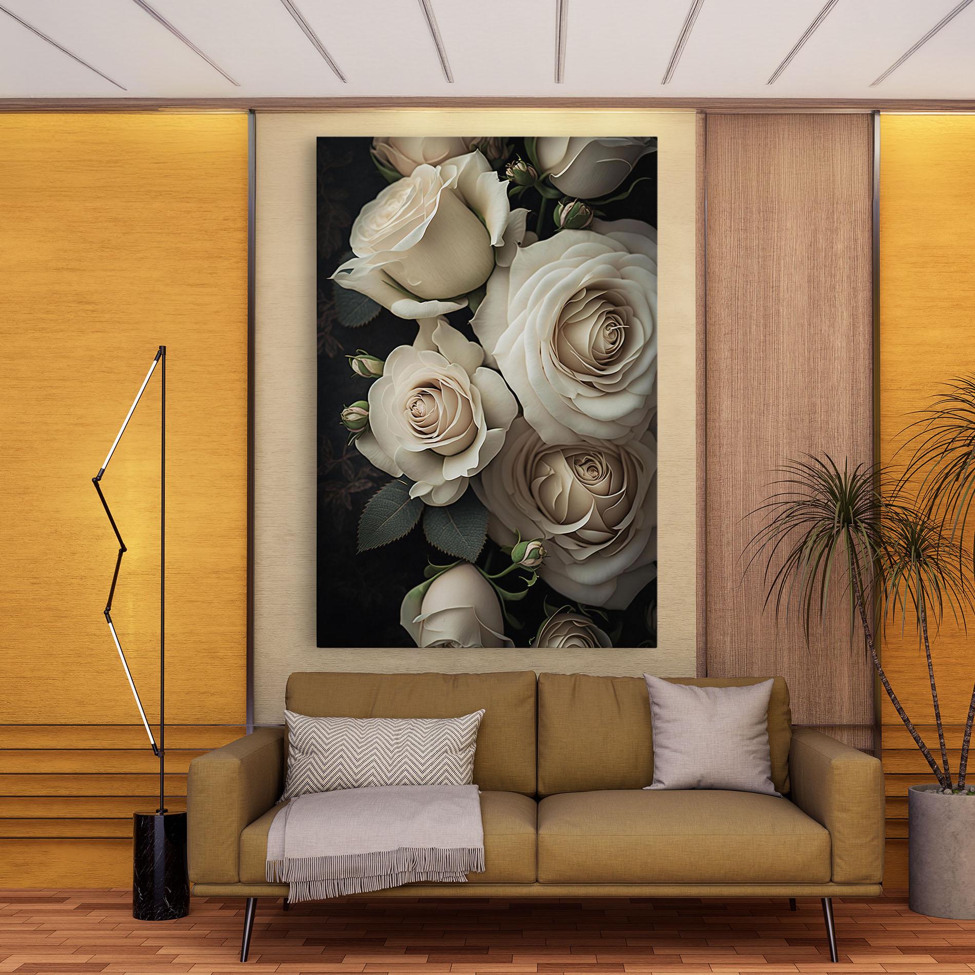 Vászonkép Cream Roses Close Up mockup 9