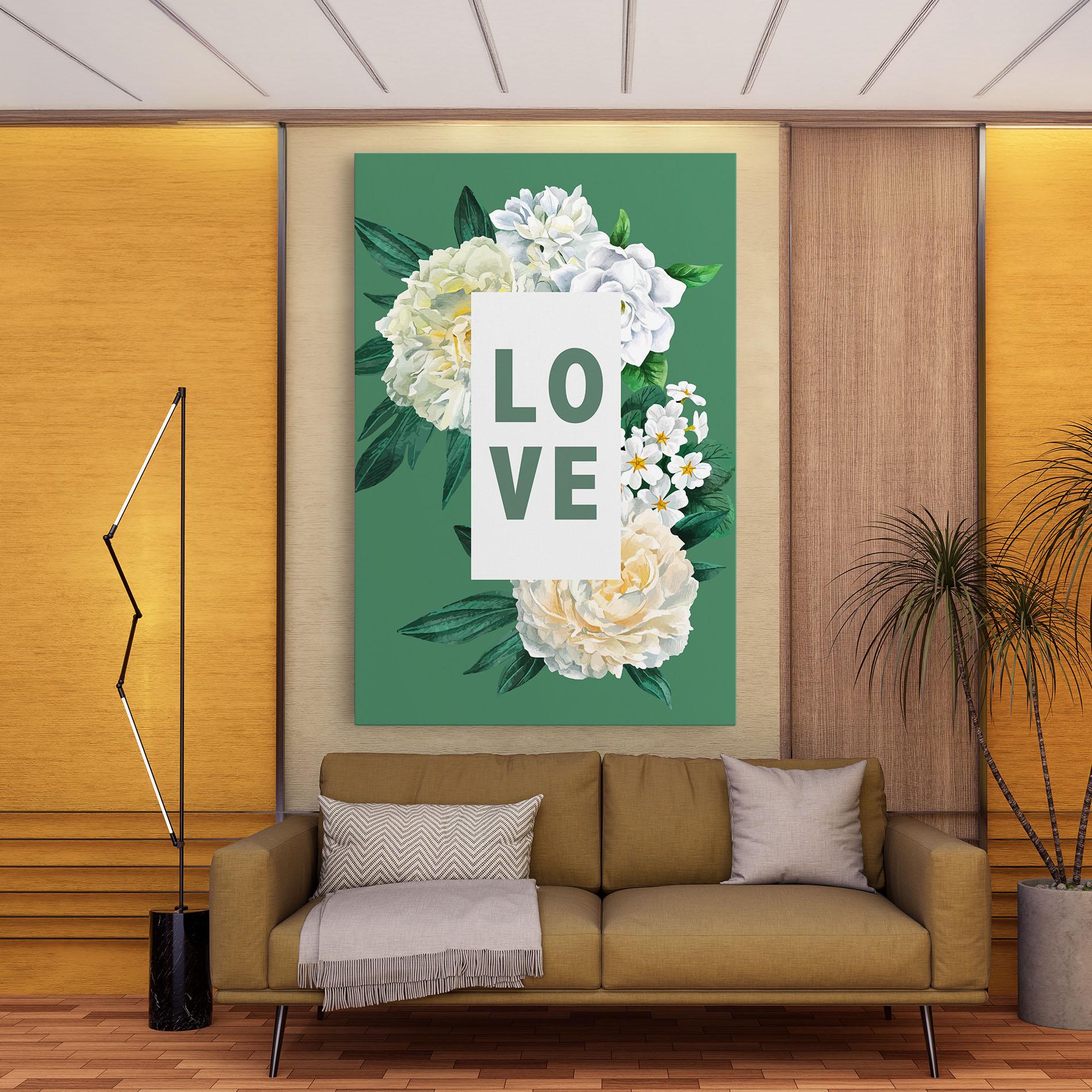 Vászonkép Love Green Rose mockup 9