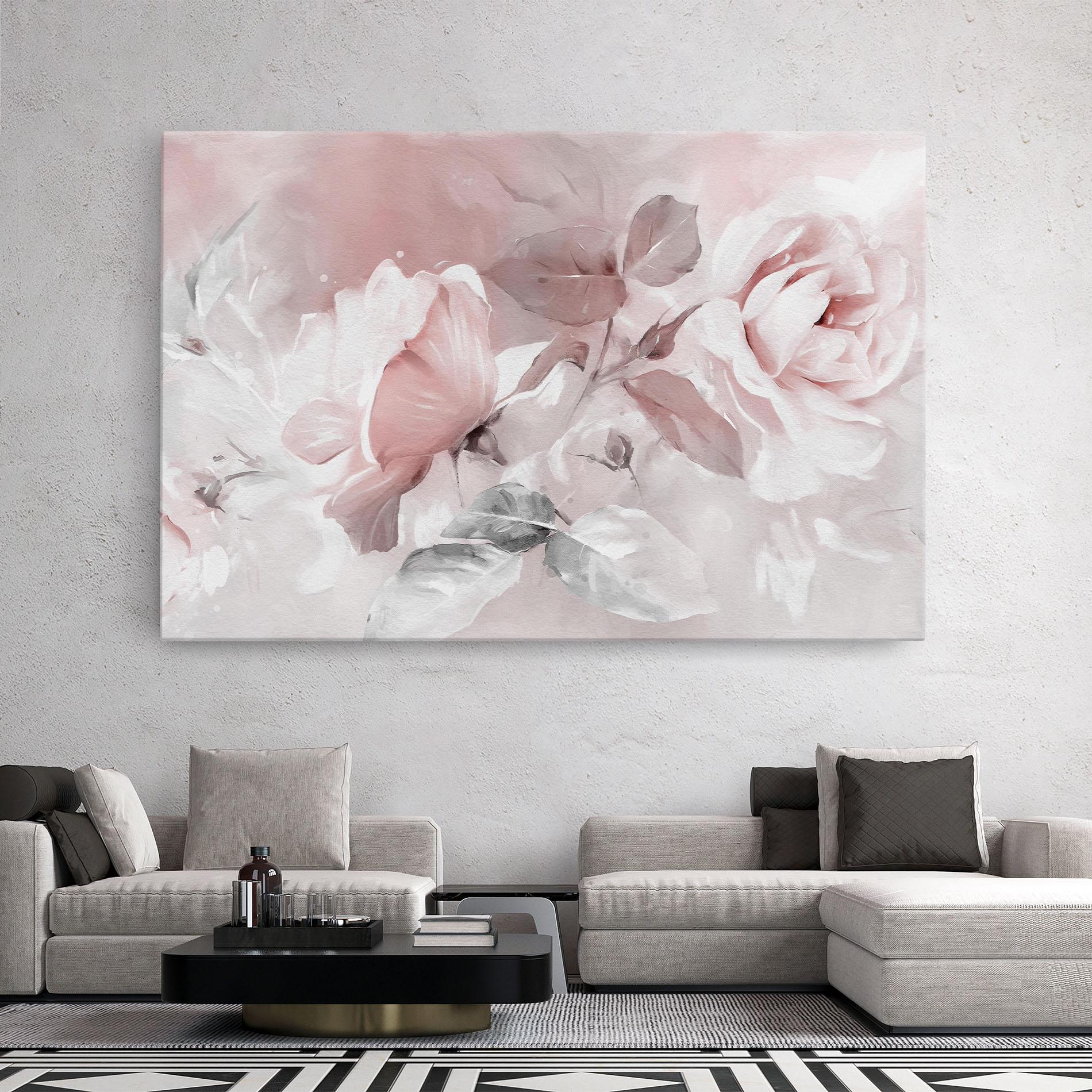 Vászonkép Abstract Pink Flowers mockup 2