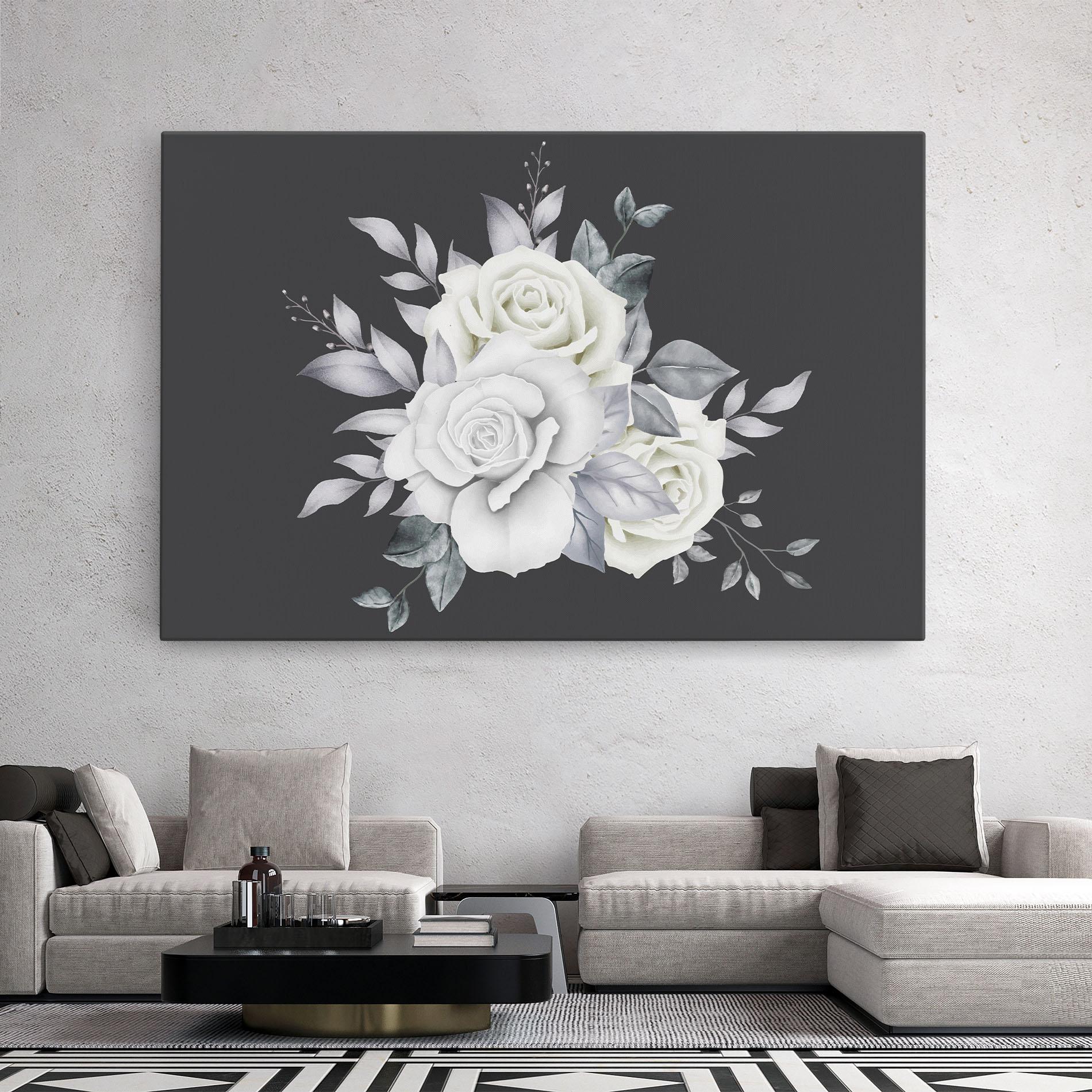 Vászonkép White Grey Rose mockup 2