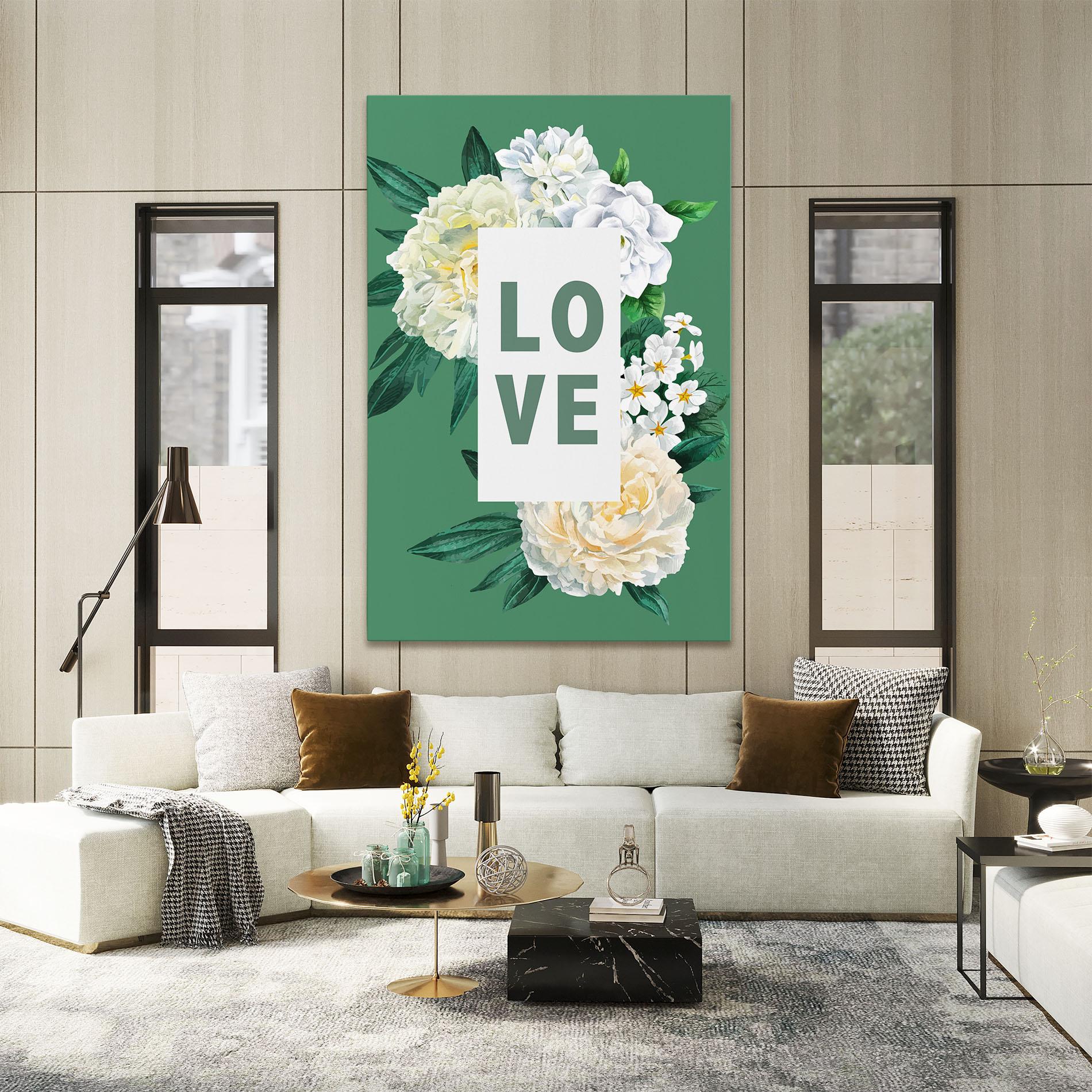 Vászonkép Love Green Rose mockup 2