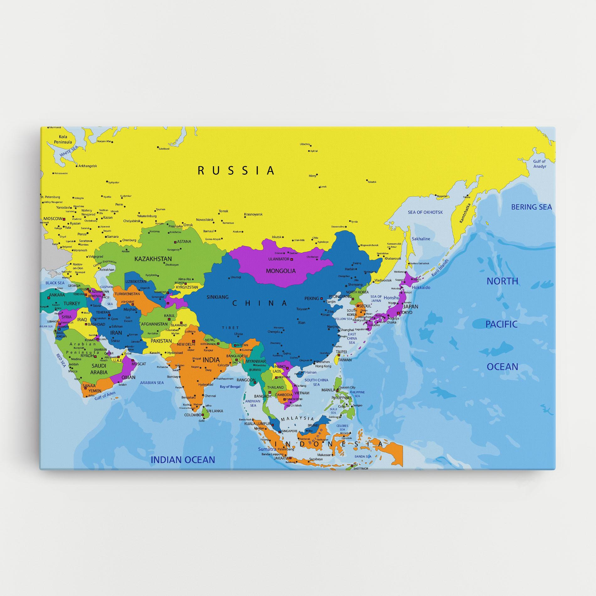 Vászonkép Asia Color Map mockup 0