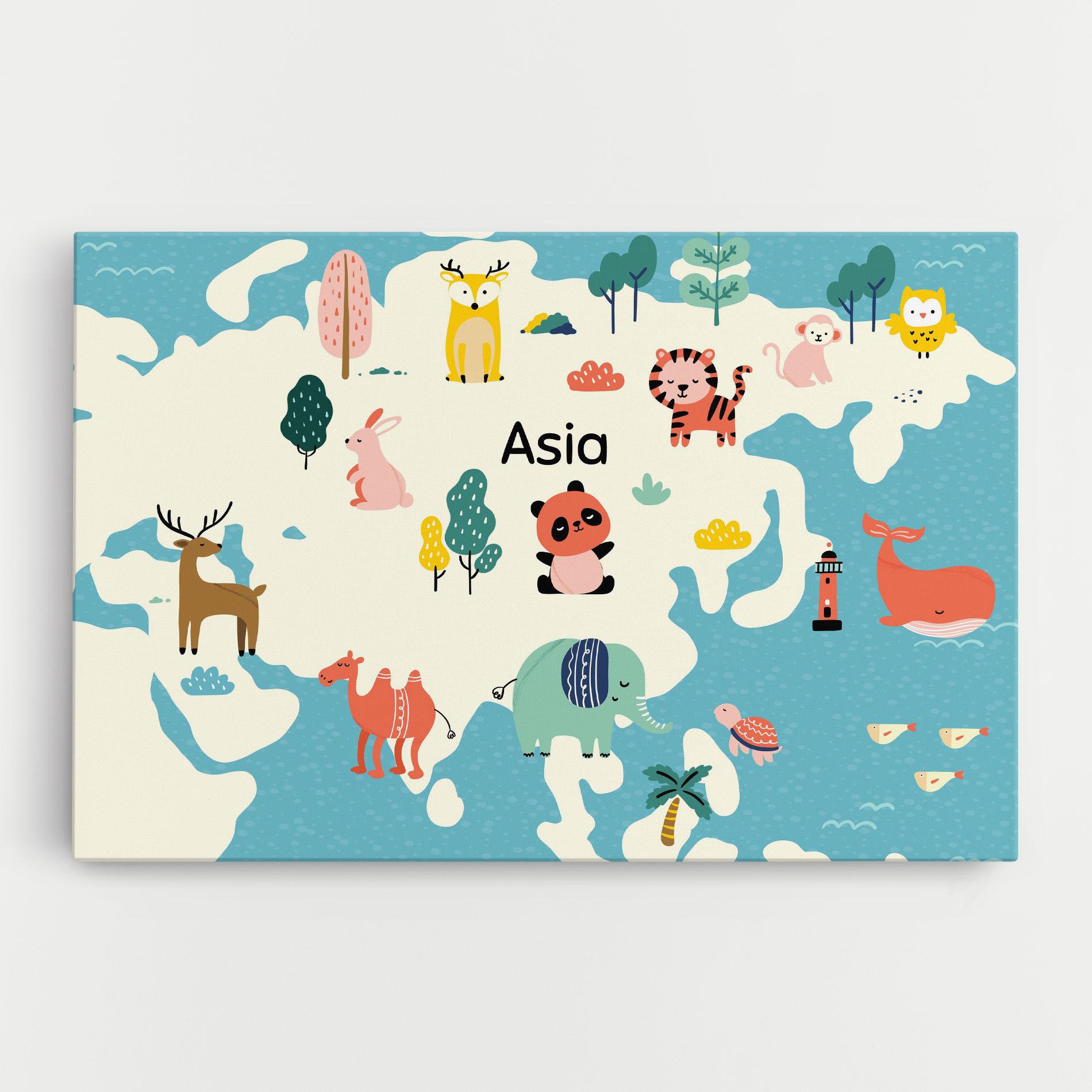 Vászonkép Asia Cute Map mockup 0