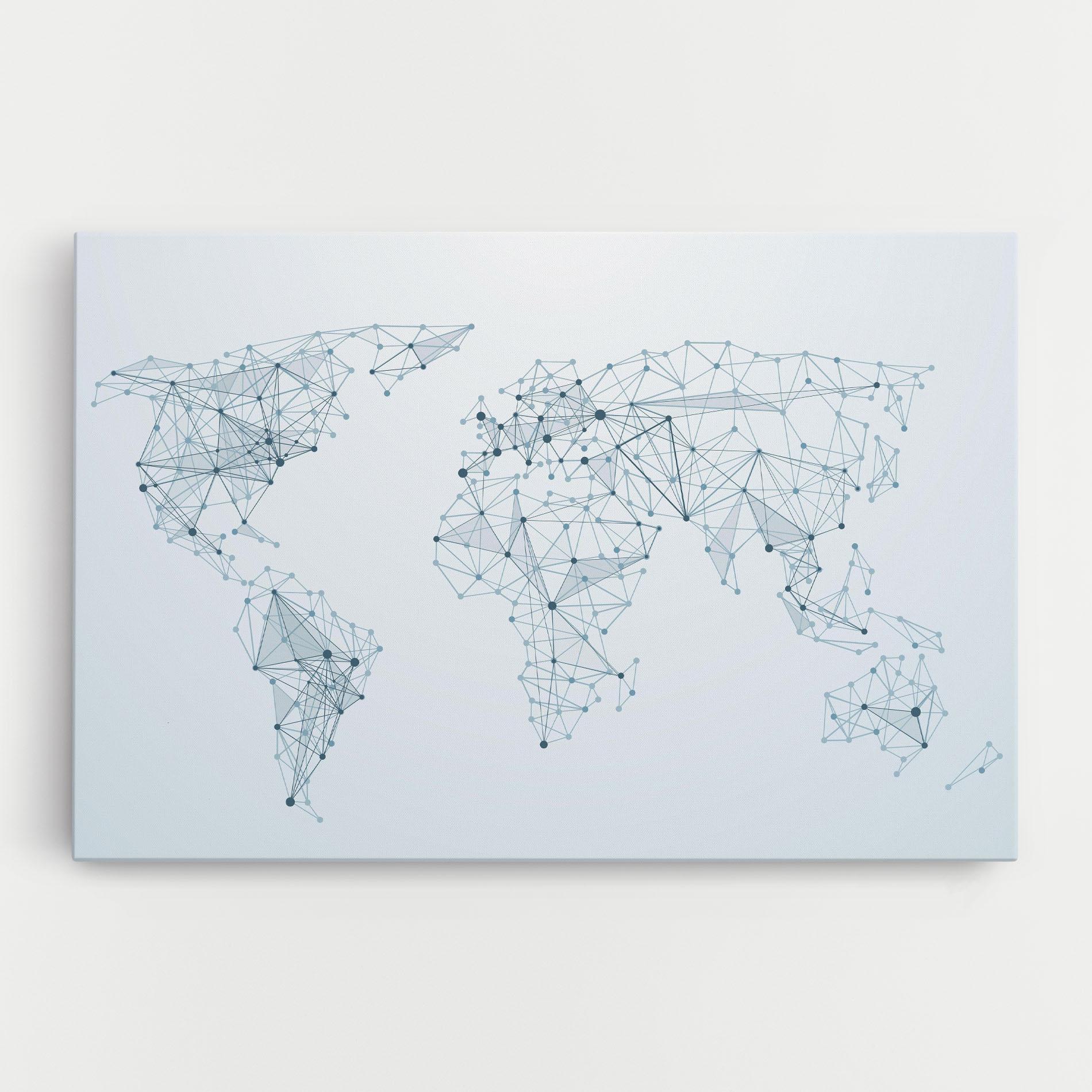 Vászonkép Blue Line Map mockup 0