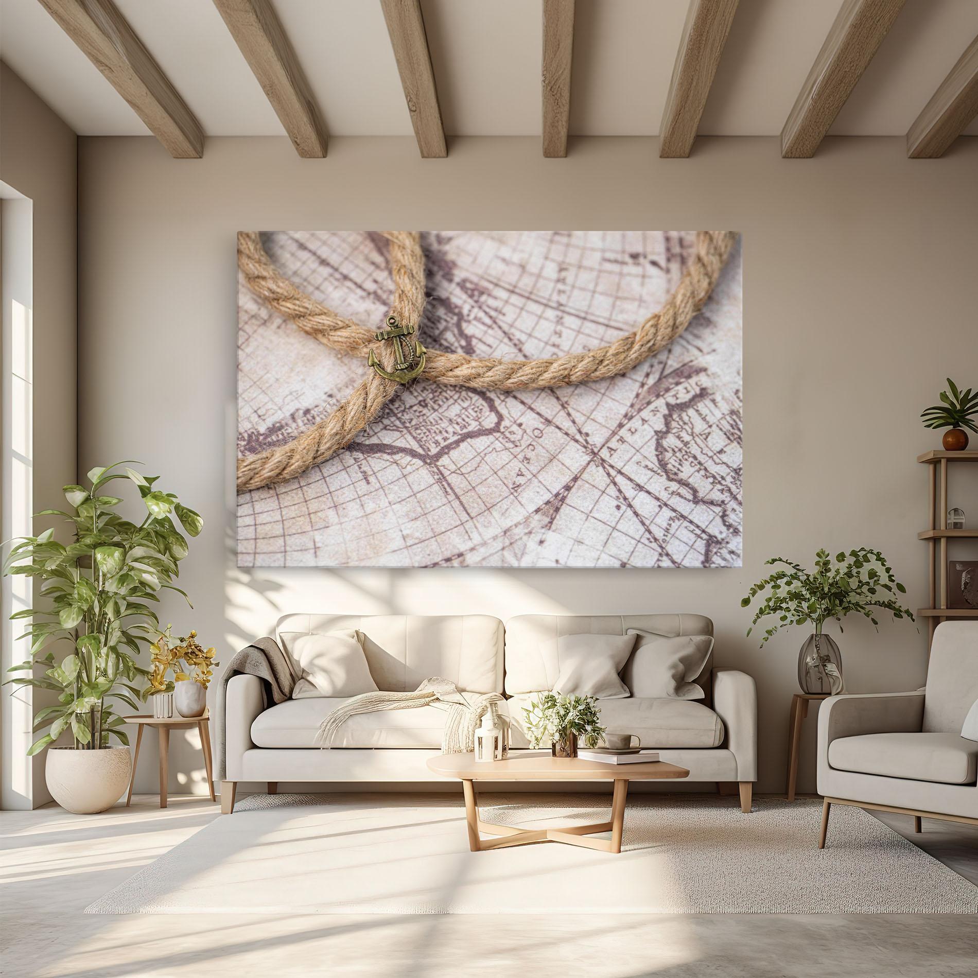 Vászonkép Anchor Map mockup 6