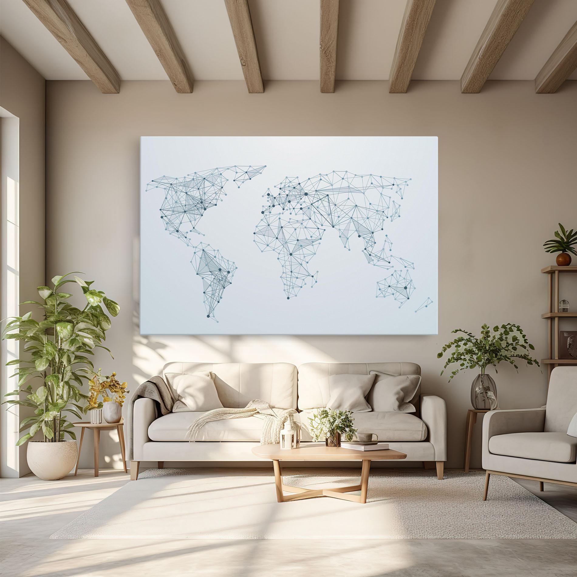 Vászonkép Blue Line Map mockup 6