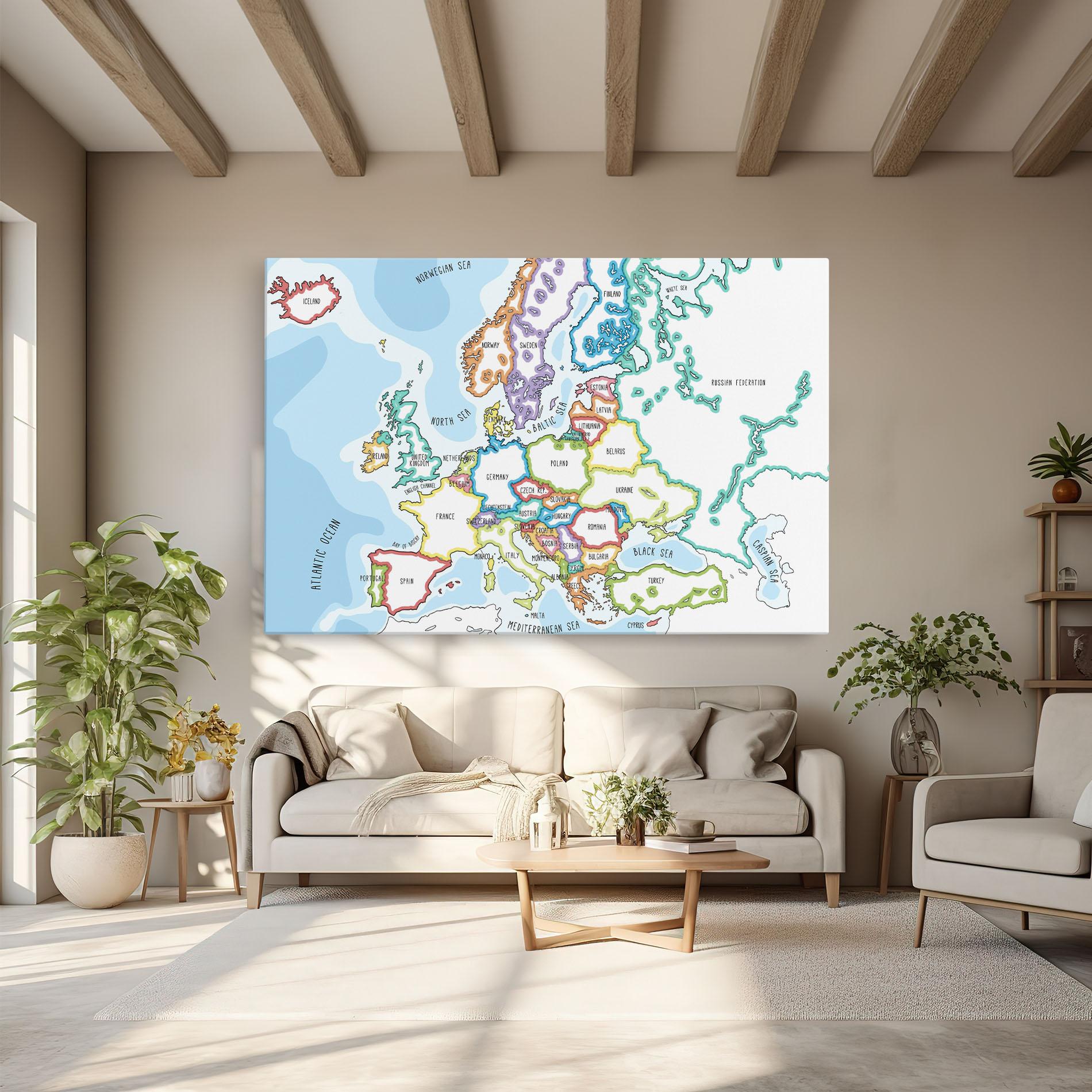 Vászonkép Europe Map mockup 6