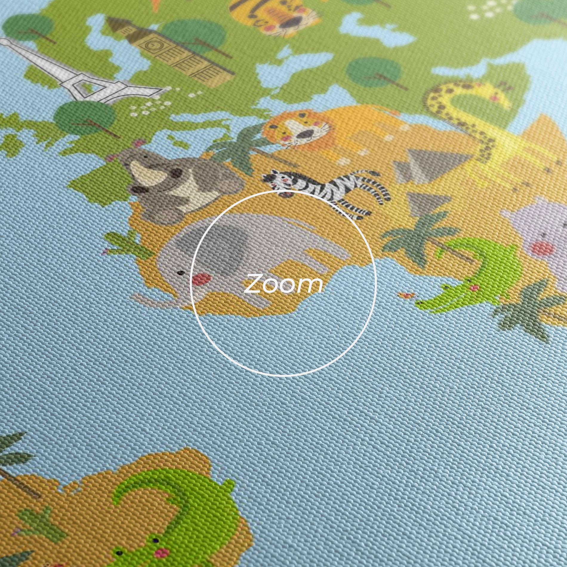 Vászonkép Animals Cute Map mockup 3