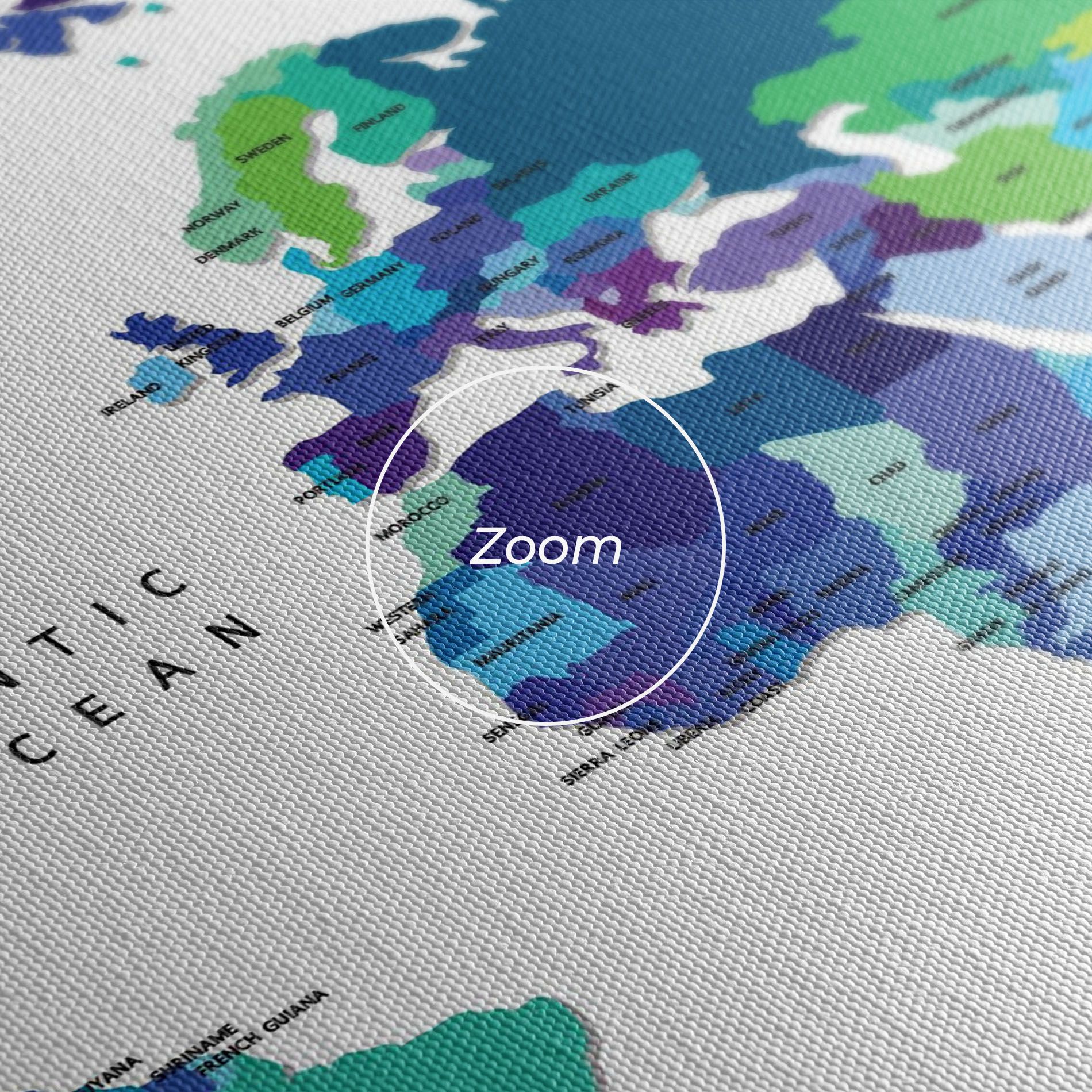 Colored Continents Map mockup 3