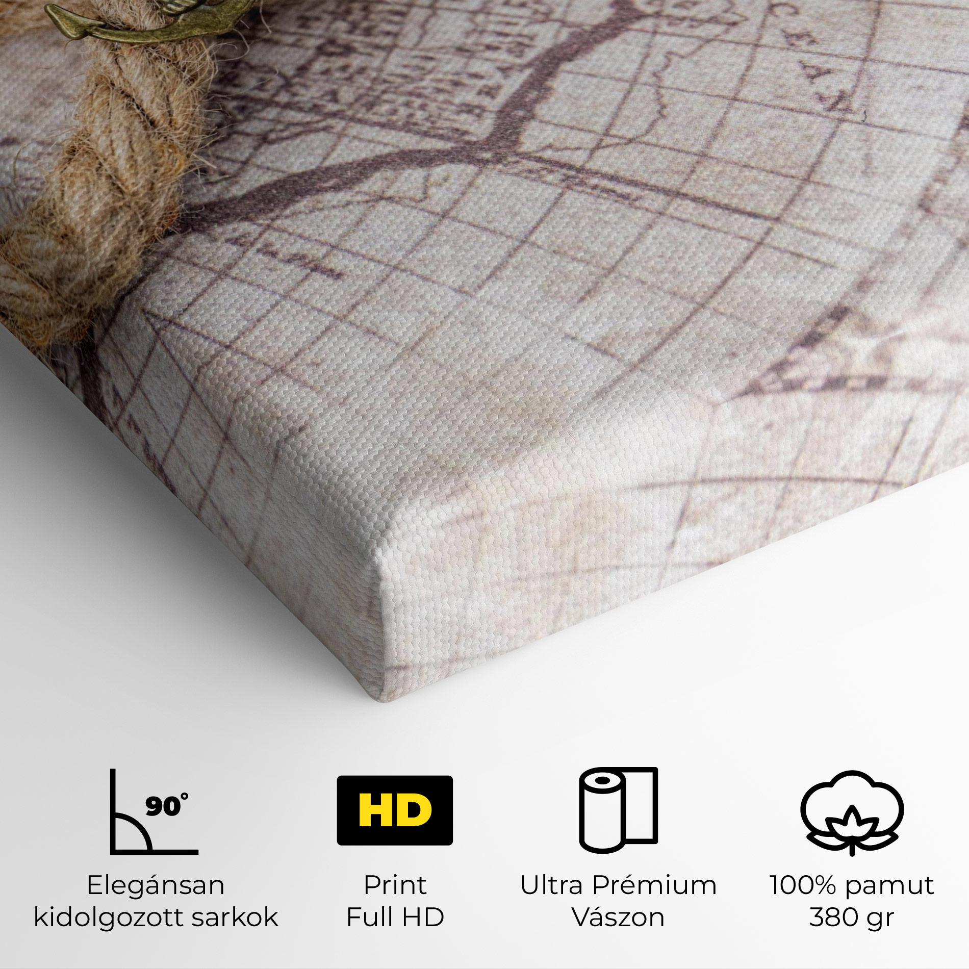 Vászonkép Anchor Map mockup 4