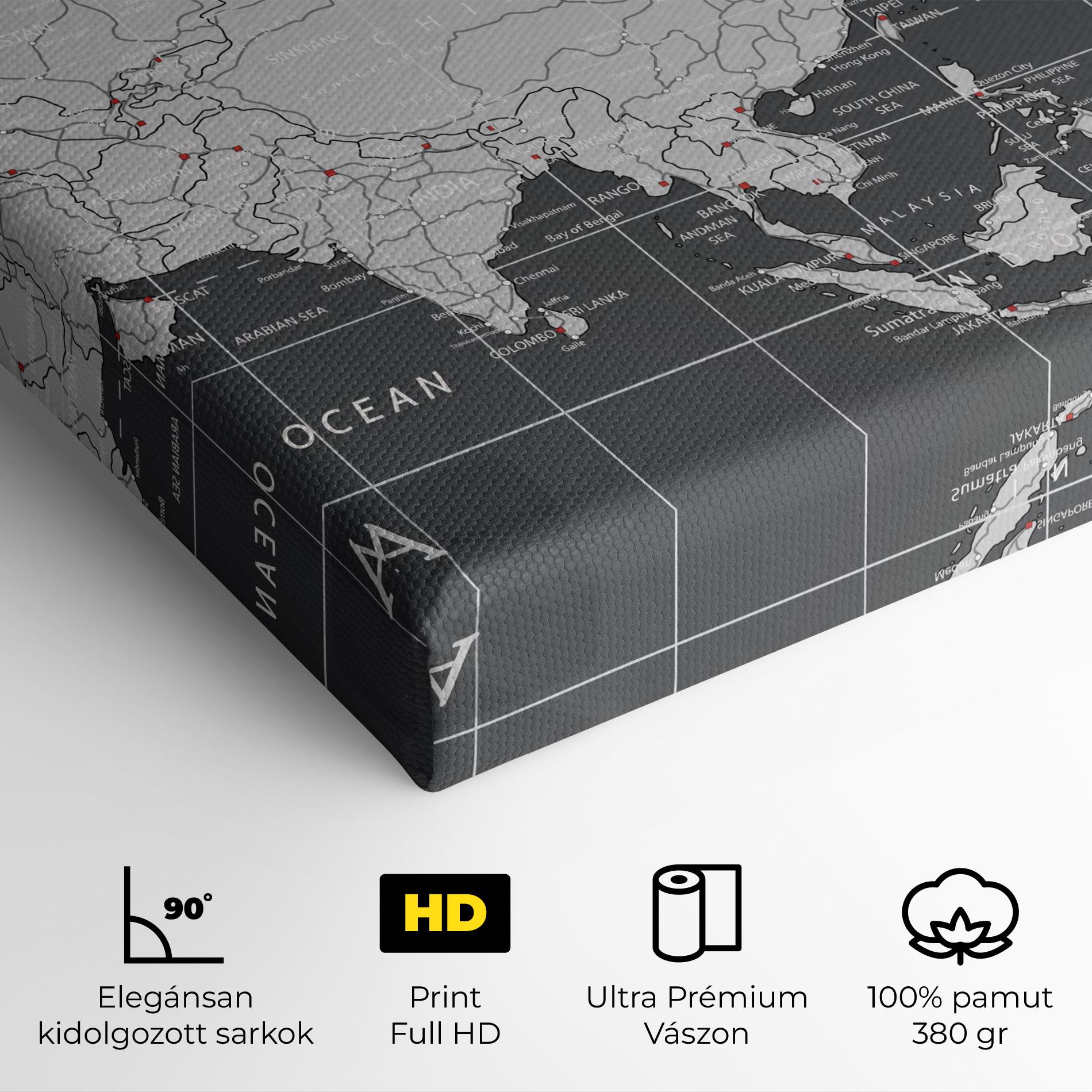 Vászonkép Asia Minimal Map mockup 4