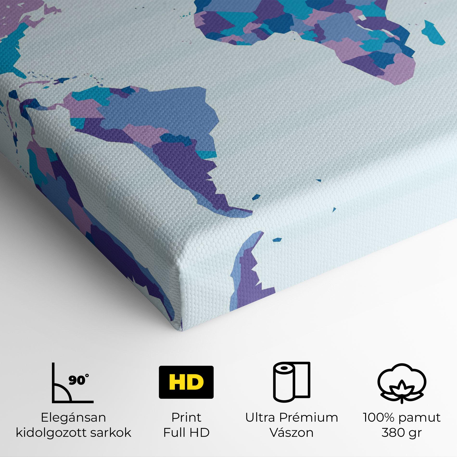 Vászonkép Blue Purple Map mockup 4