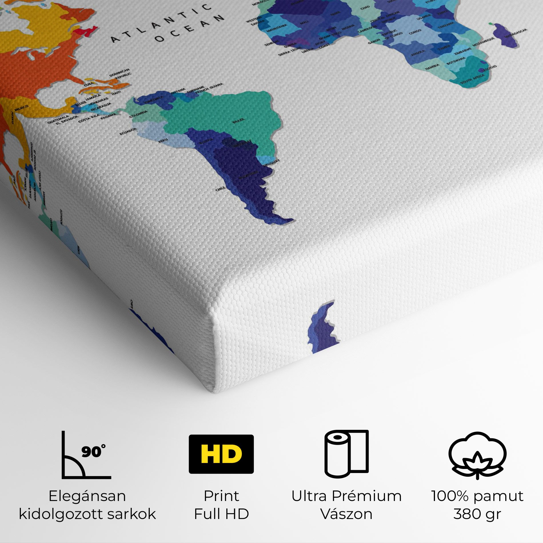 Colored Continents Map mockup 4