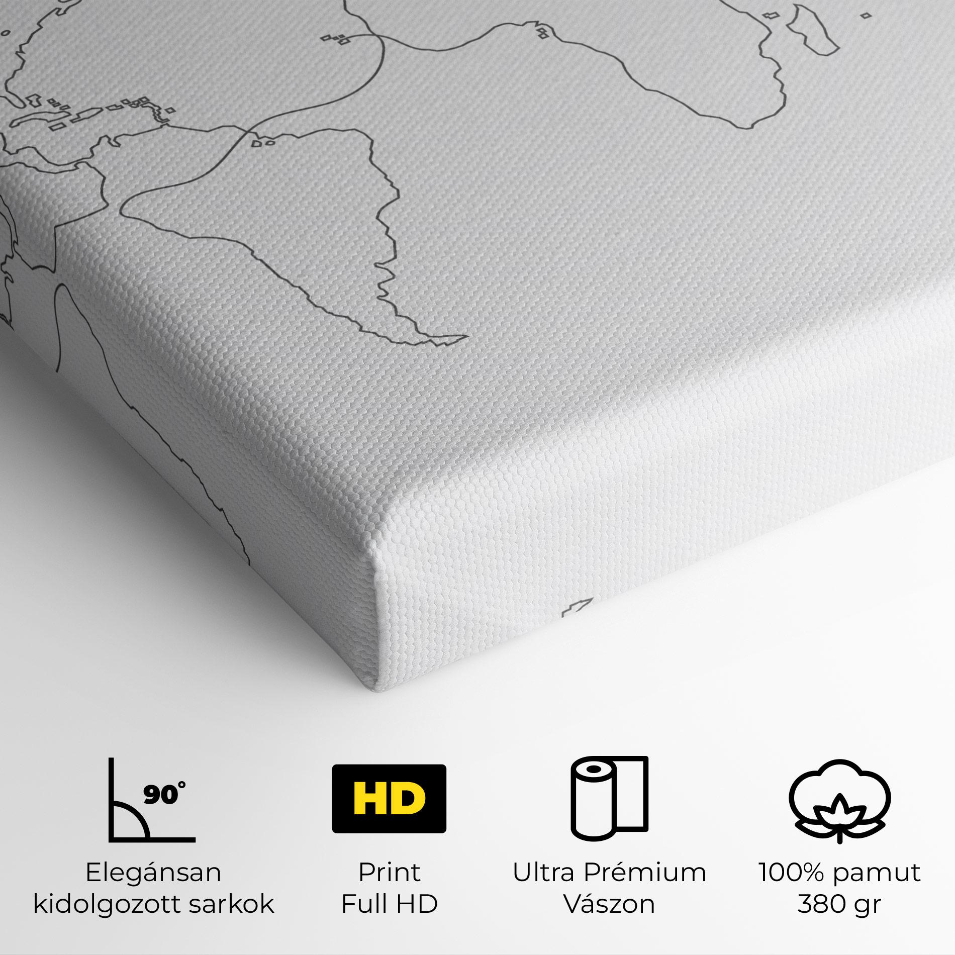 Vászonkép Continuous Line Map mockup 4