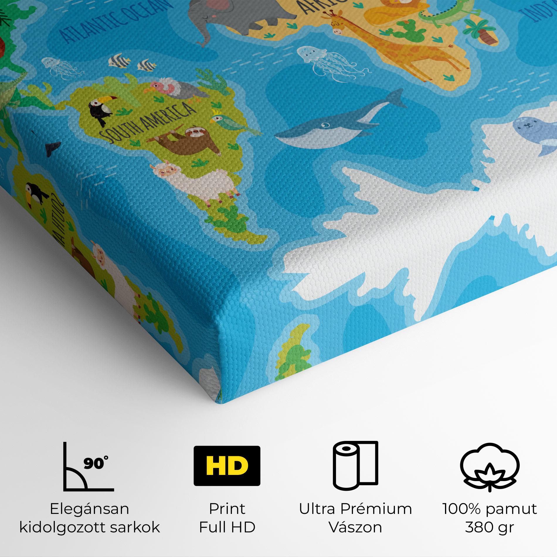 Vászonkép Worldwide Kids Map mockup 4