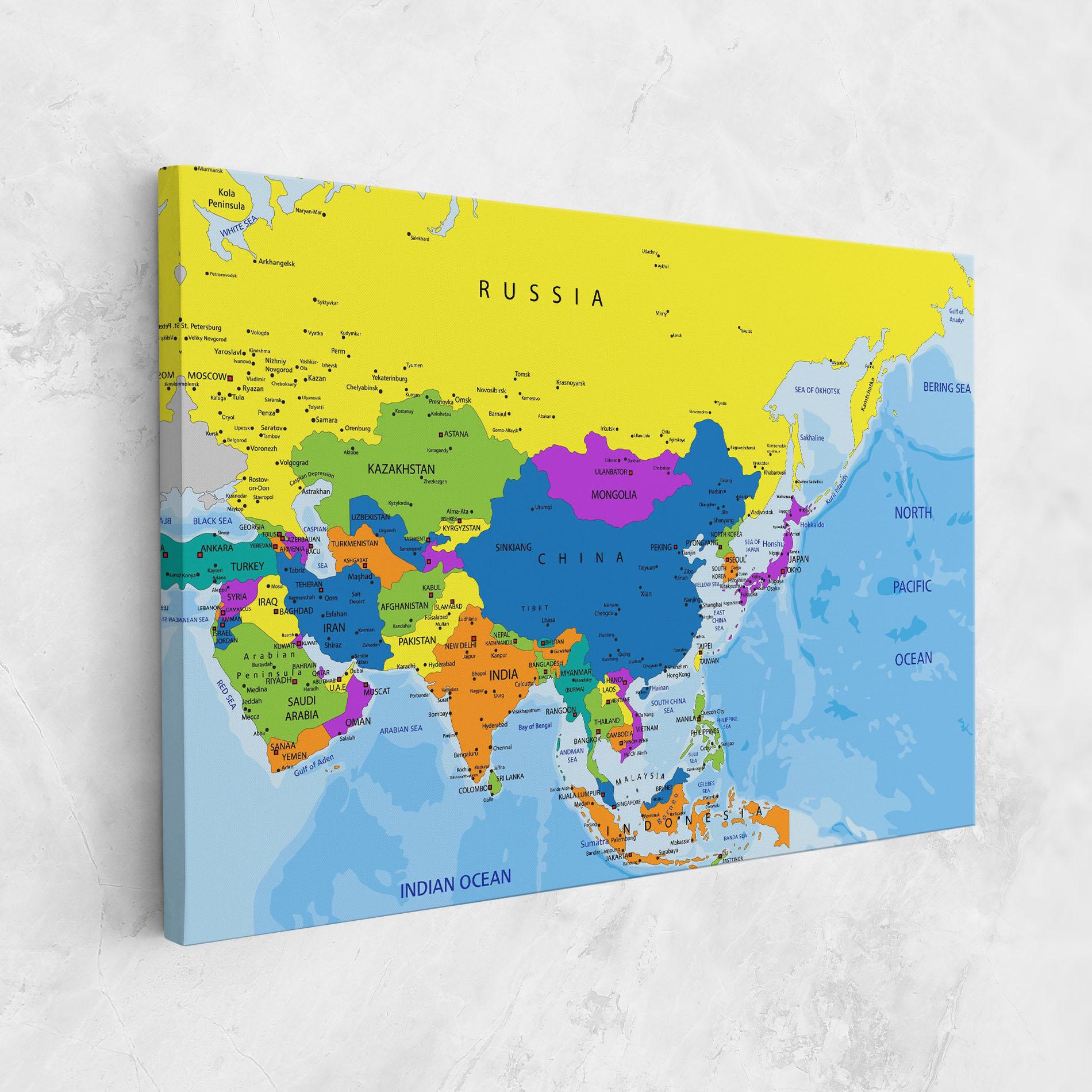 Vászonkép Asia Color Map mockup 1