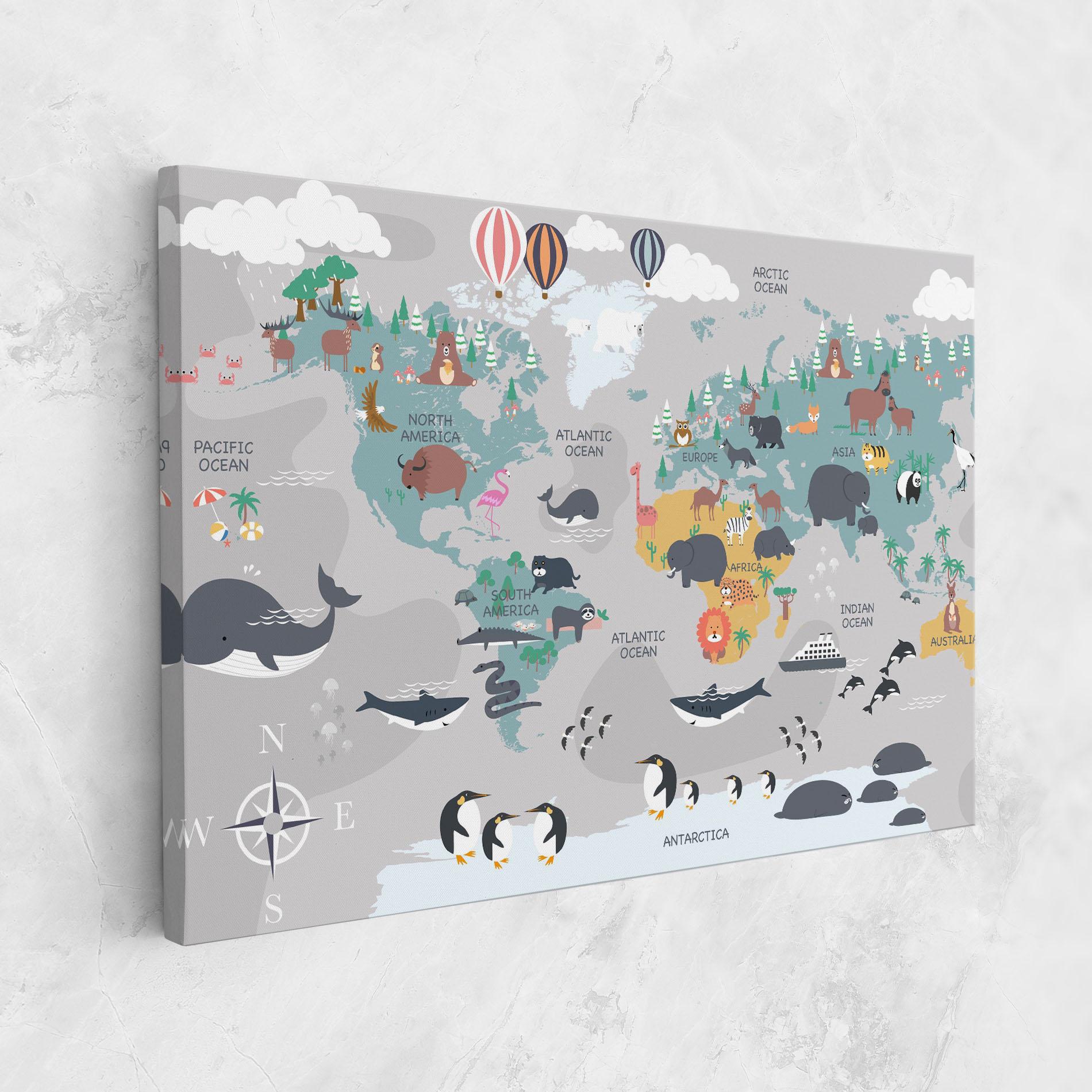 Vászonkép Cute Kids Map mockup 1