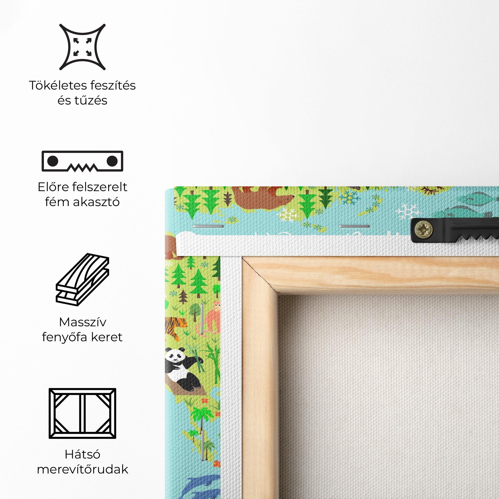 Vászonkép Animal World Map mockup 5