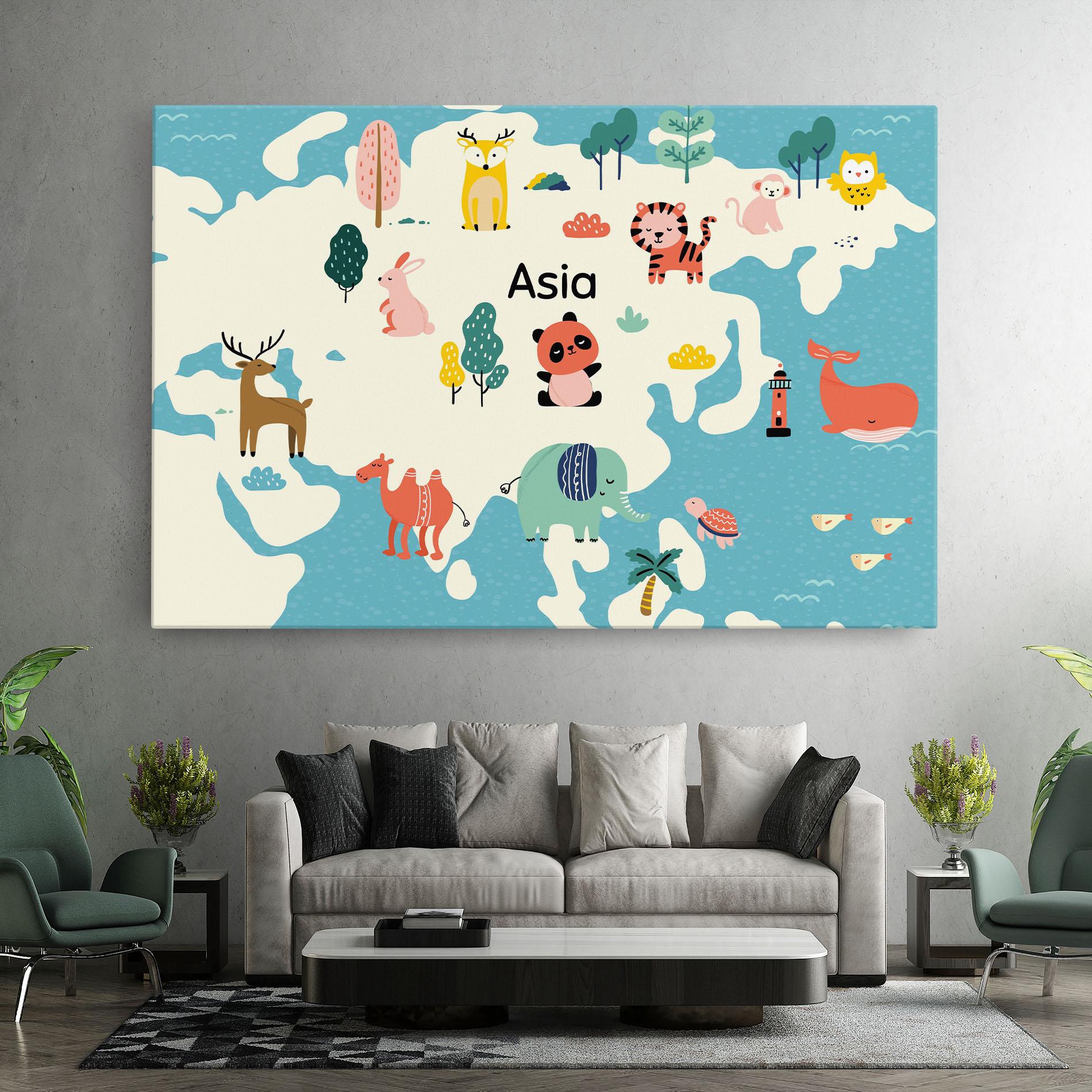Vászonkép Asia Cute Map mockup 7