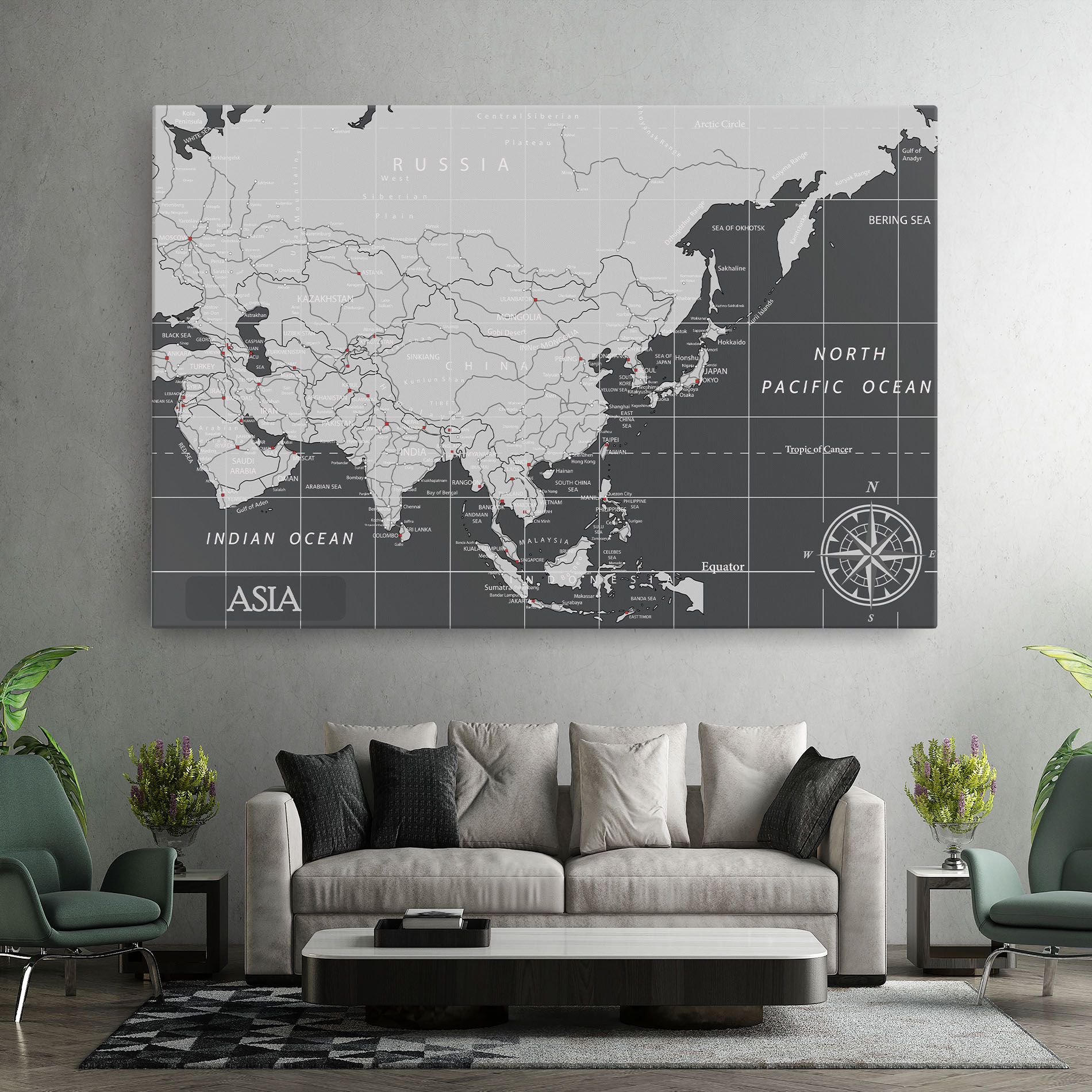 Asia Minimal Map mockup 7