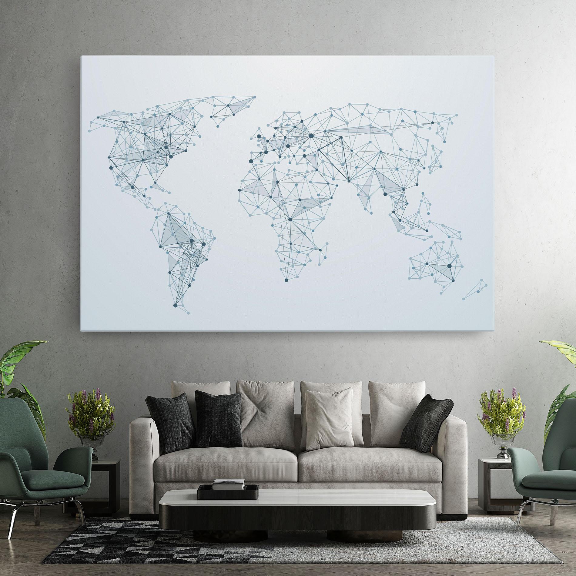 Vászonkép Blue Line Map mockup 7