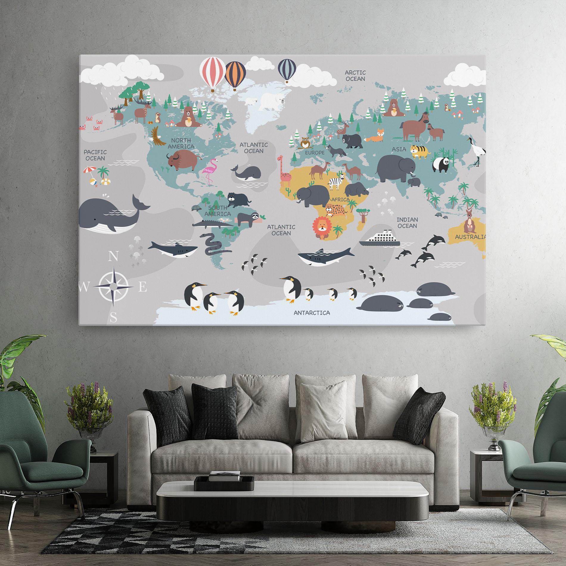 Vászonkép Cute Kids Map mockup 7