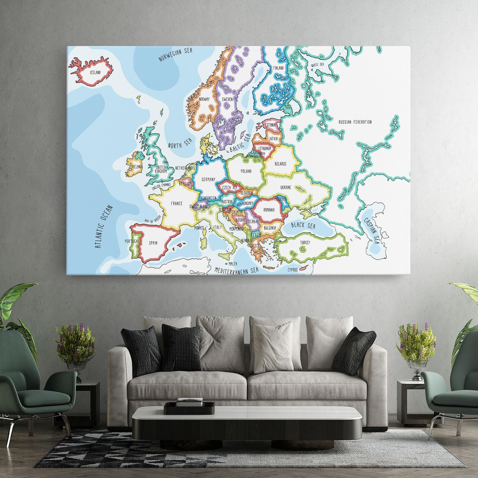 Vászonkép Europe Map mockup 7