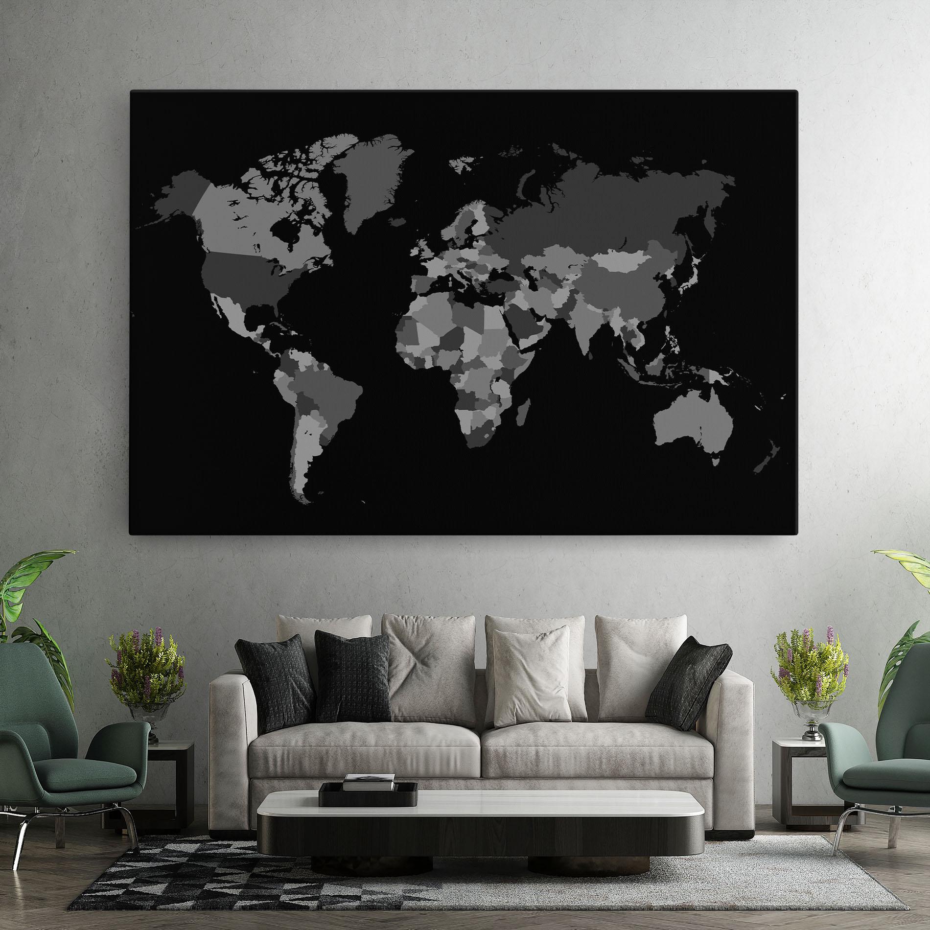 Vászonkép Grey Map World mockup 7