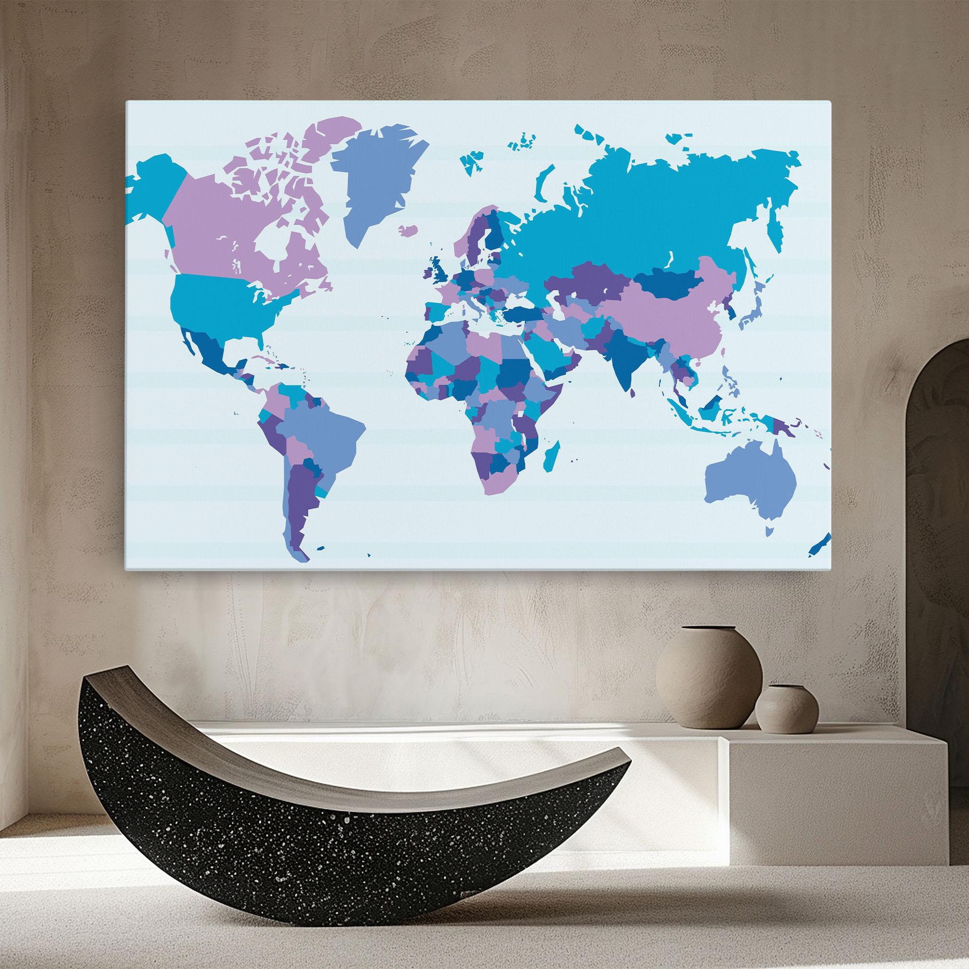 Vászonkép Blue Purple Map mockup 8