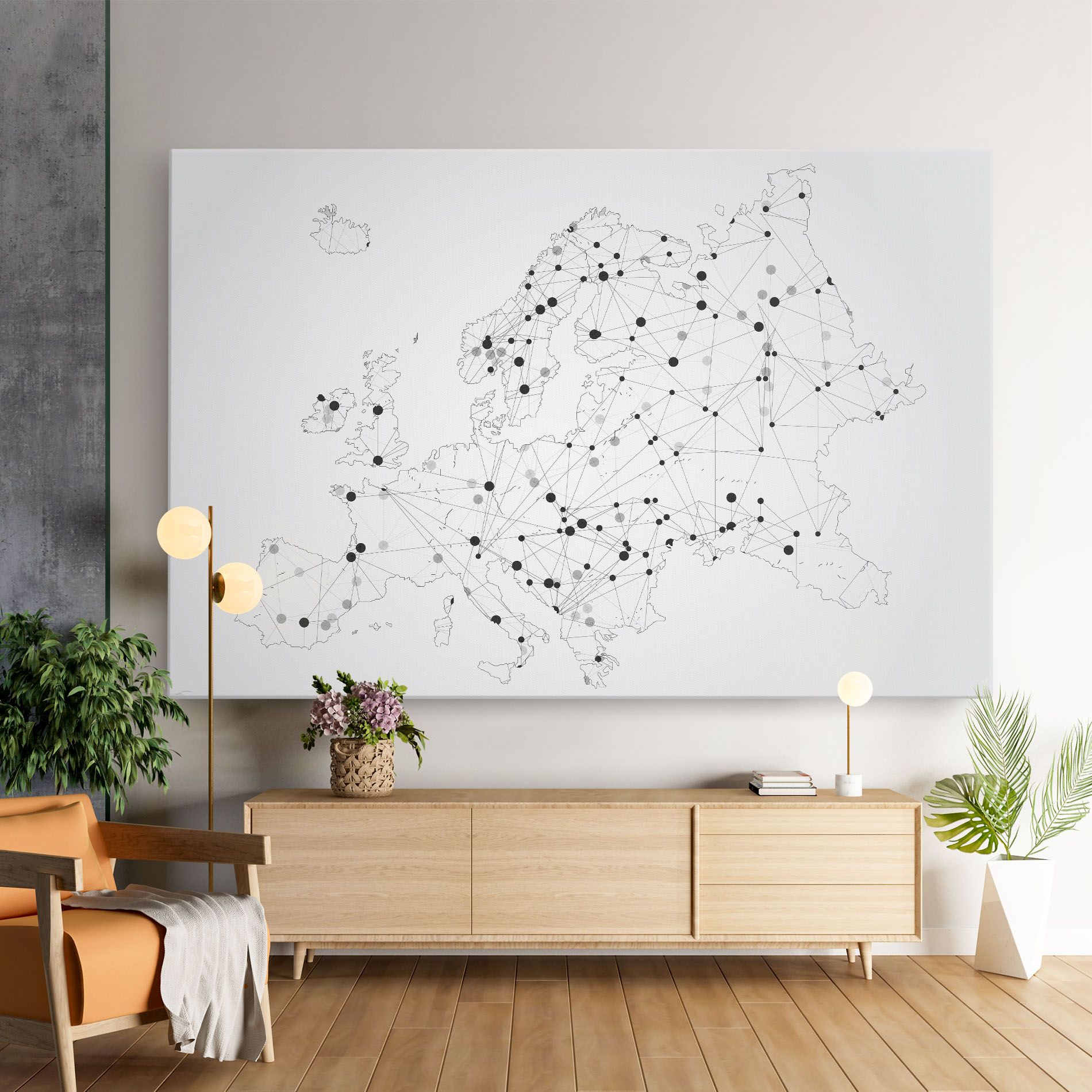 Europe Line Map mockup 9