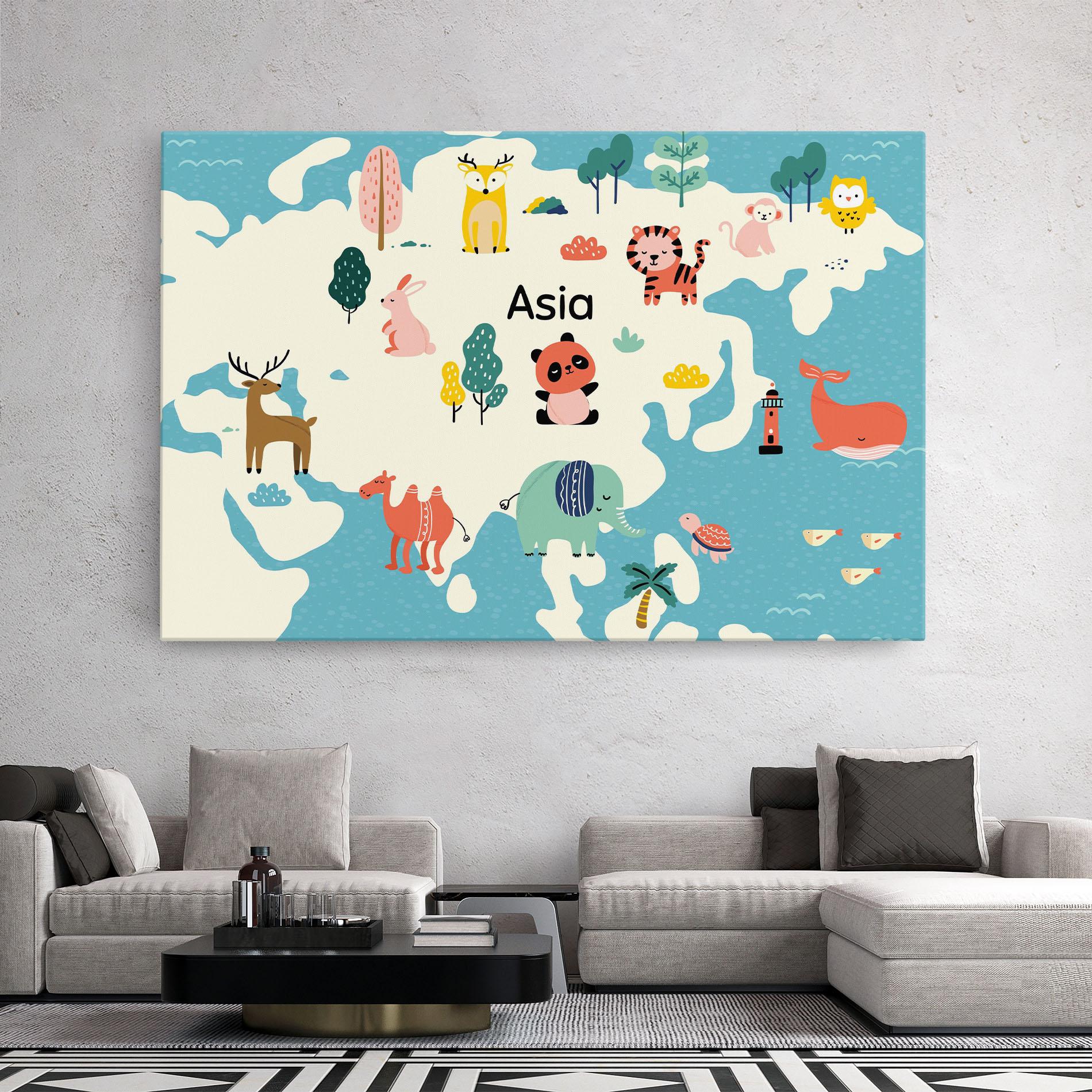 Vászonkép Asia Cute Map mockup 2