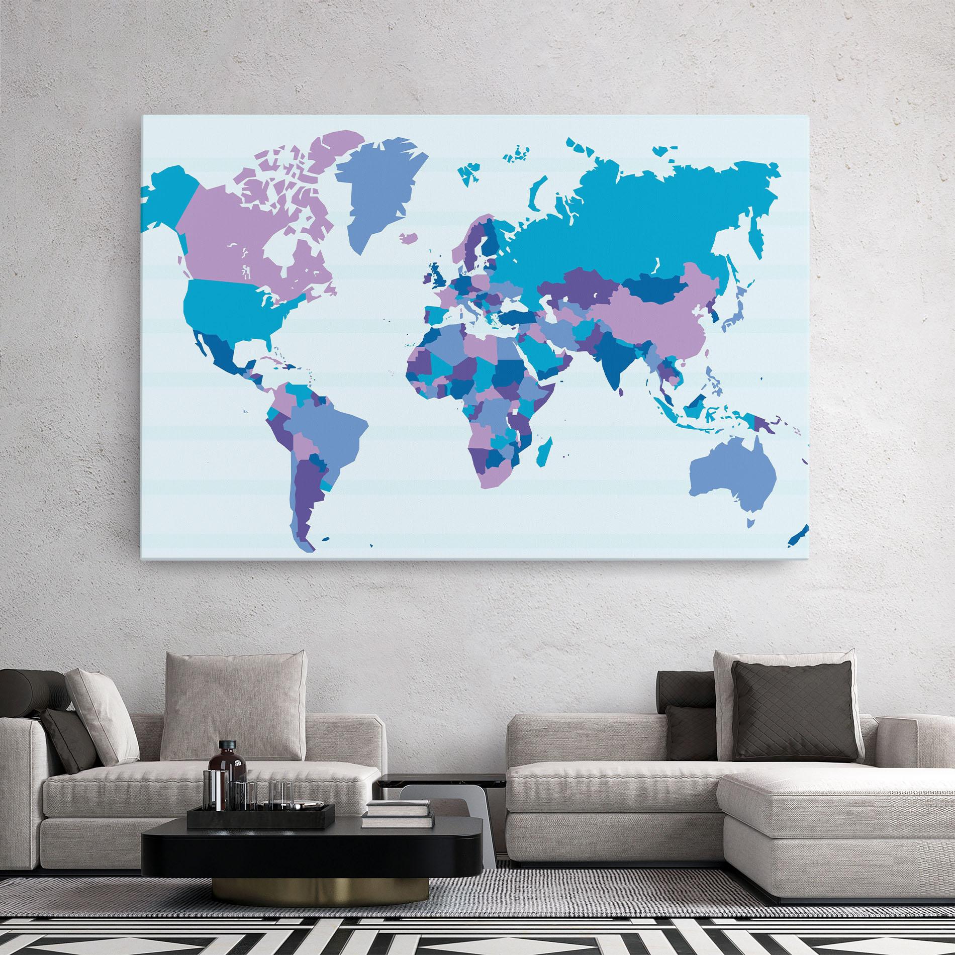 Vászonkép Blue Purple Map mockup 2