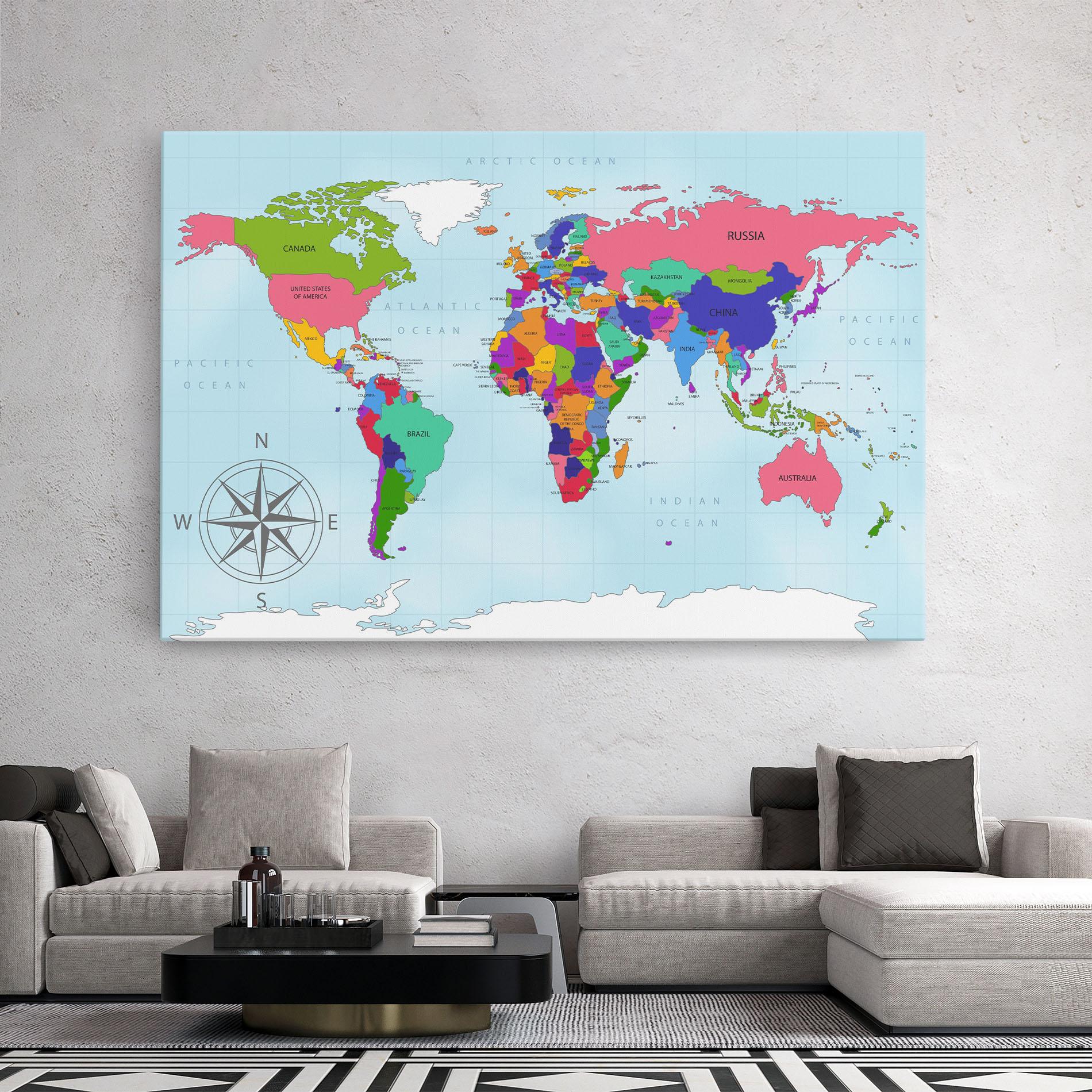 Vászonkép Colorful Continents mockup 2