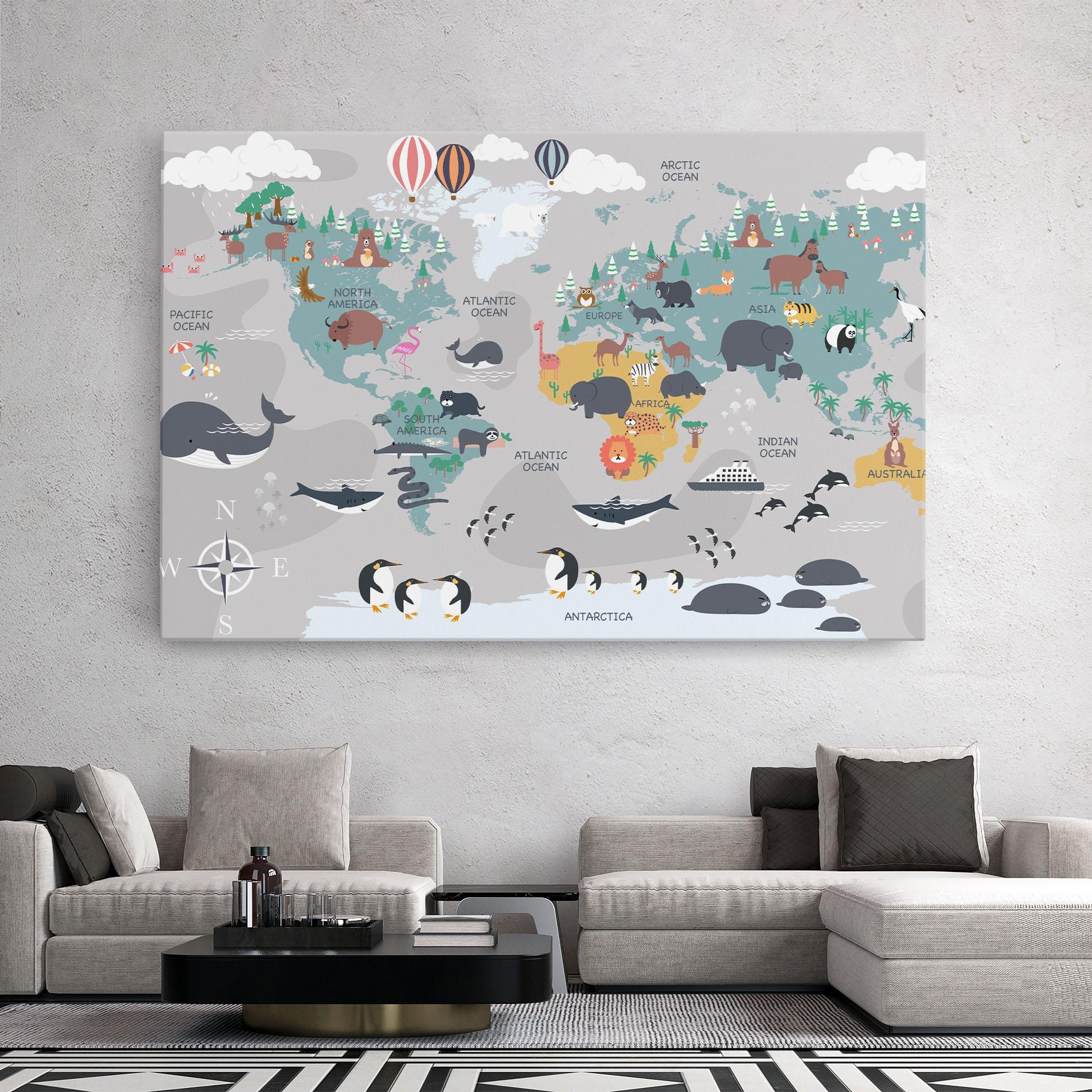 Vászonkép Cute Kids Map mockup 2