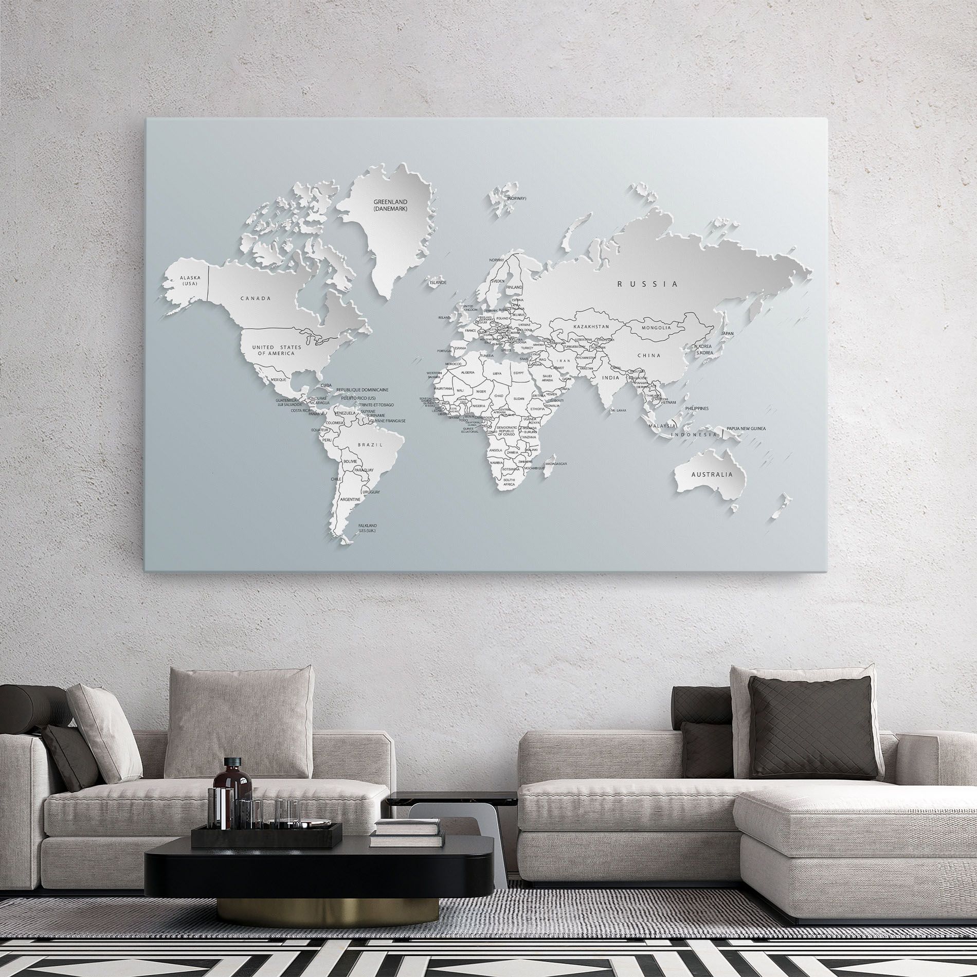 Grey White Map mockup 2