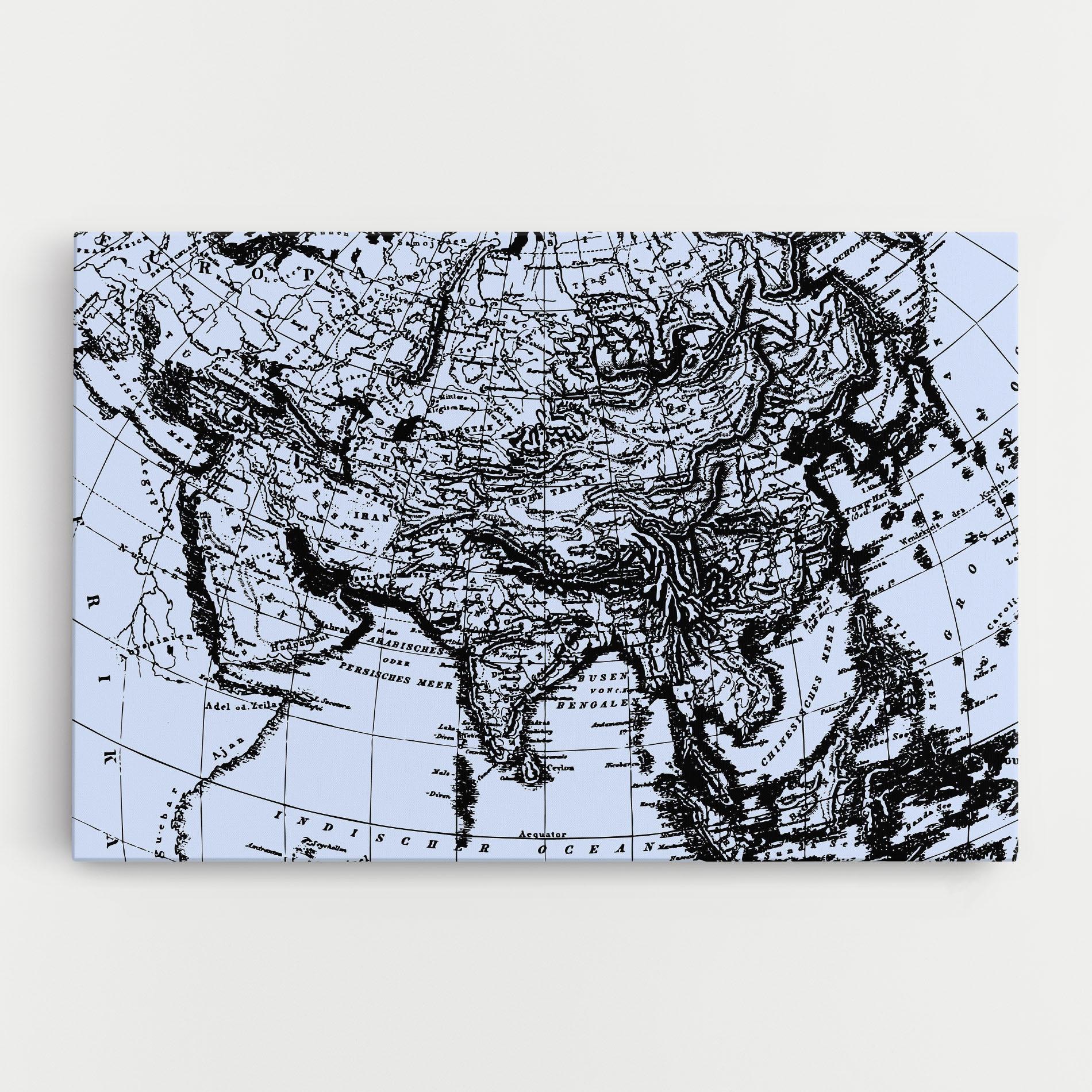 Vászonkép Blue Old Map mockup 0