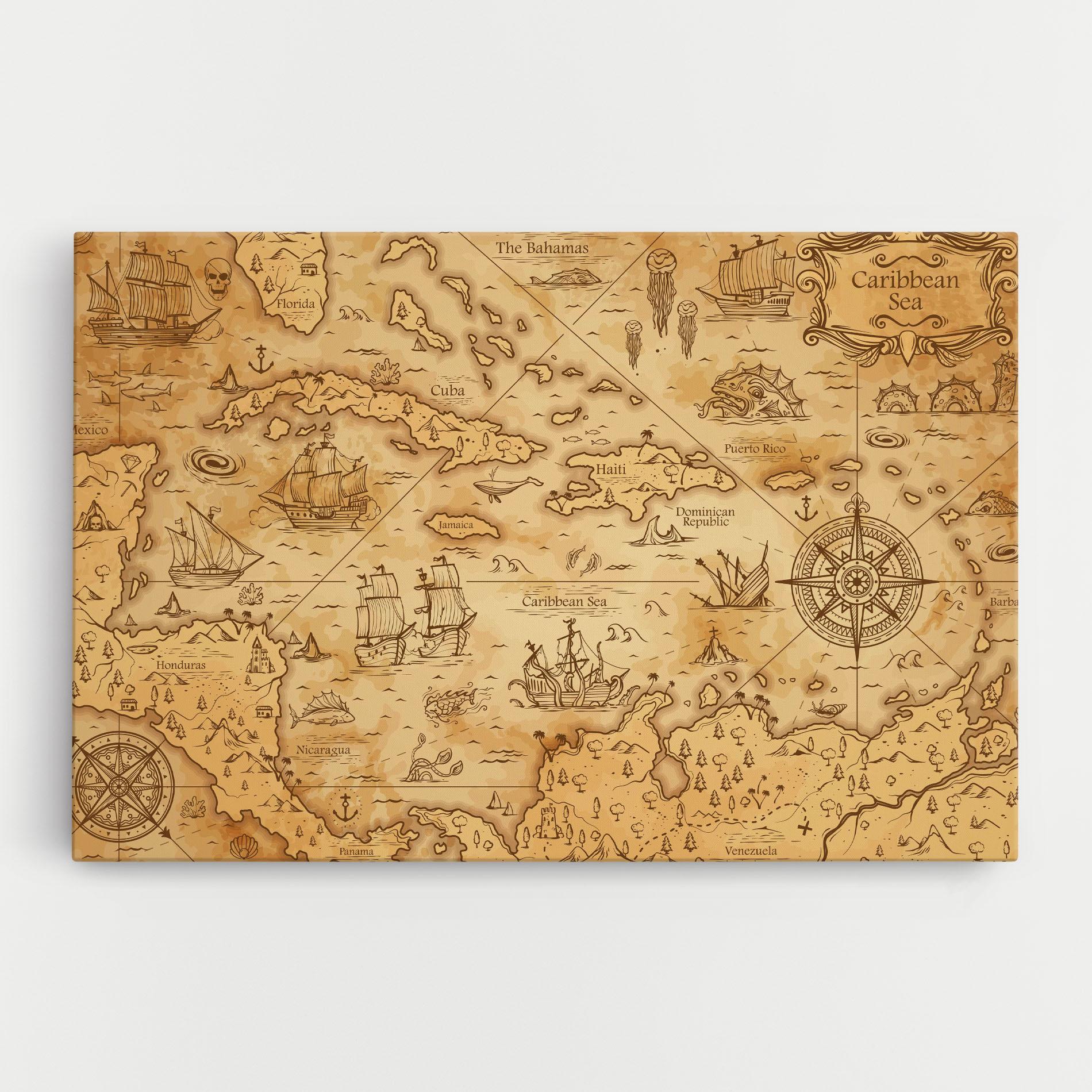 Vászonkép Caribbean Sea mockup 0