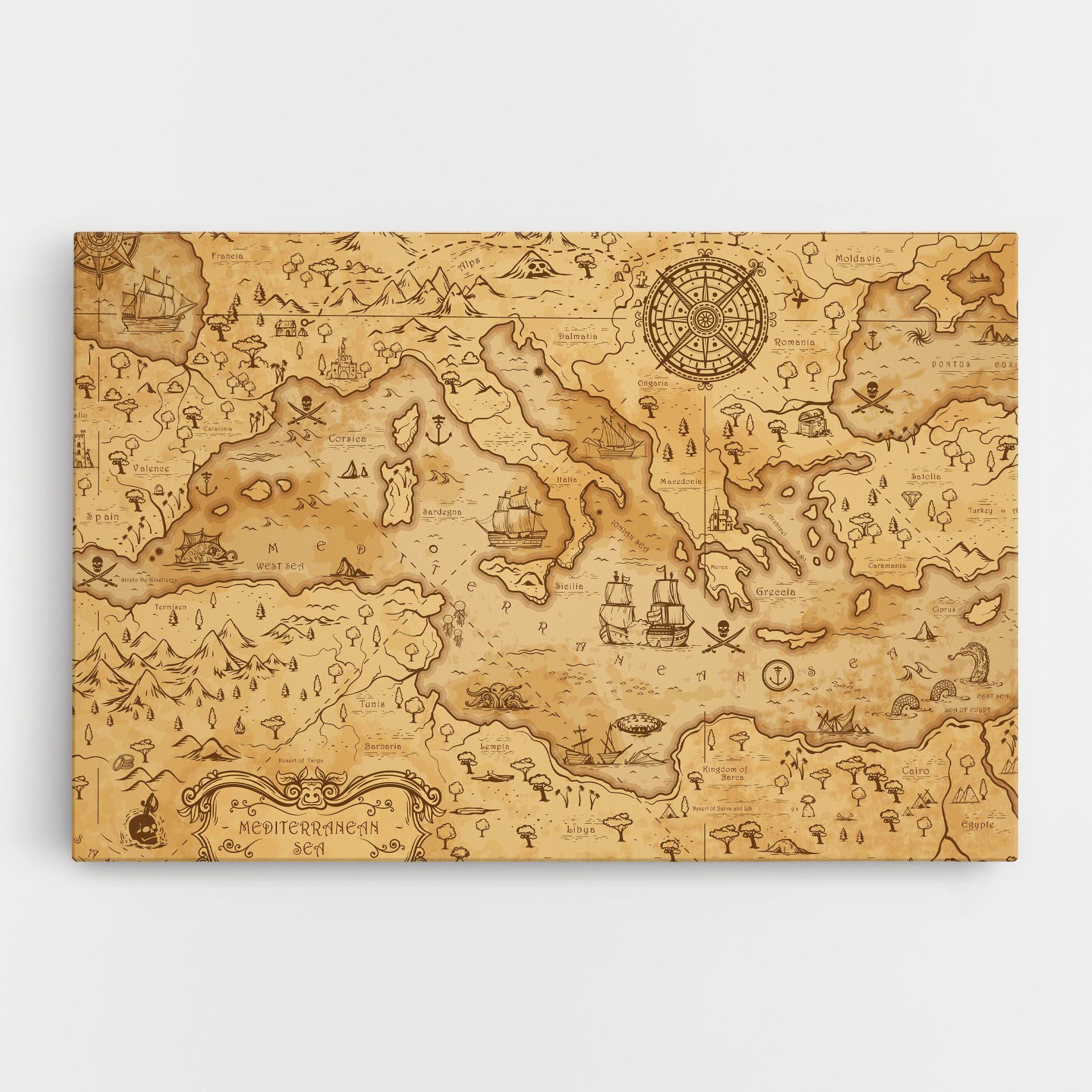 Cream Brown Map mockup 0