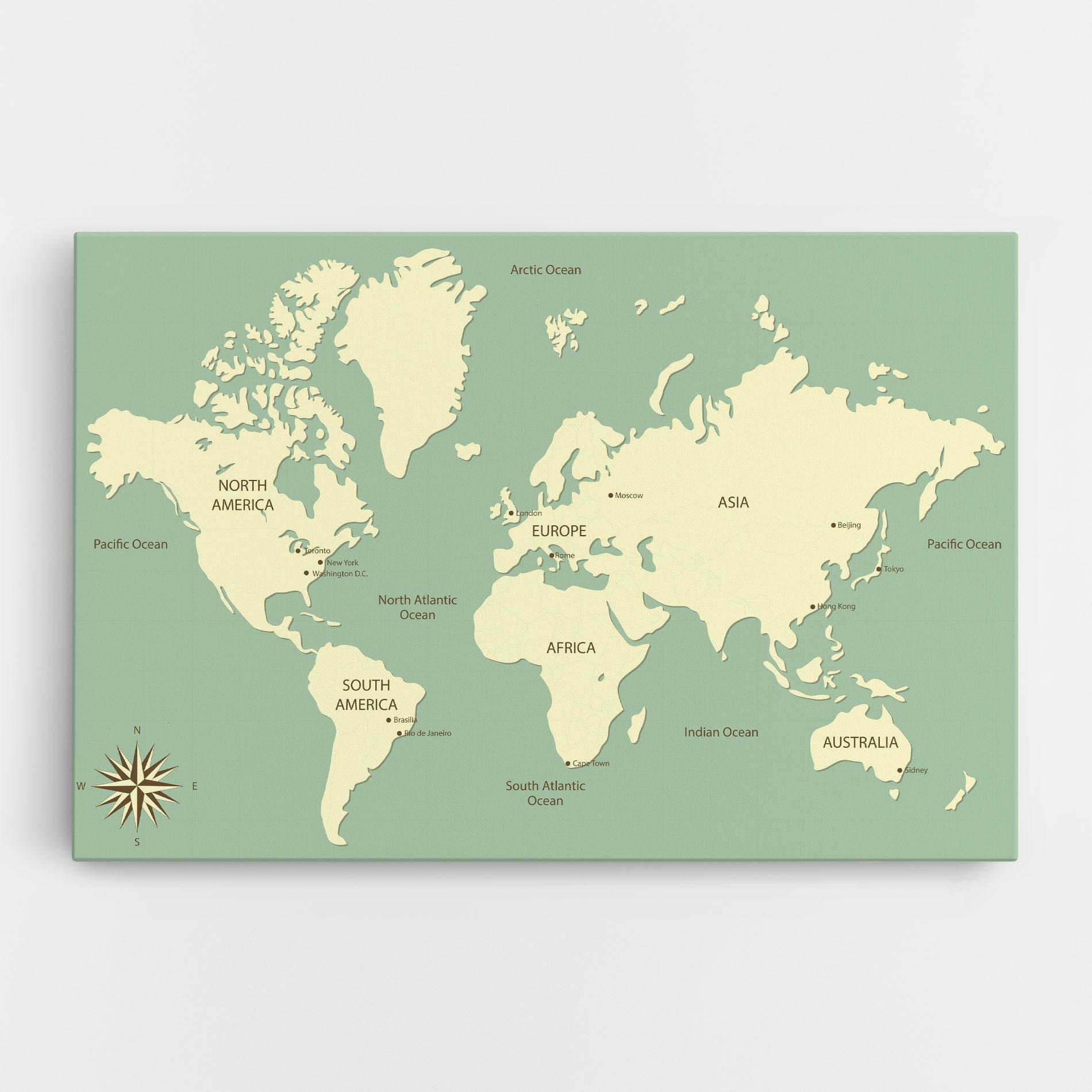 Vászonkép Green Cream Map mockup 0