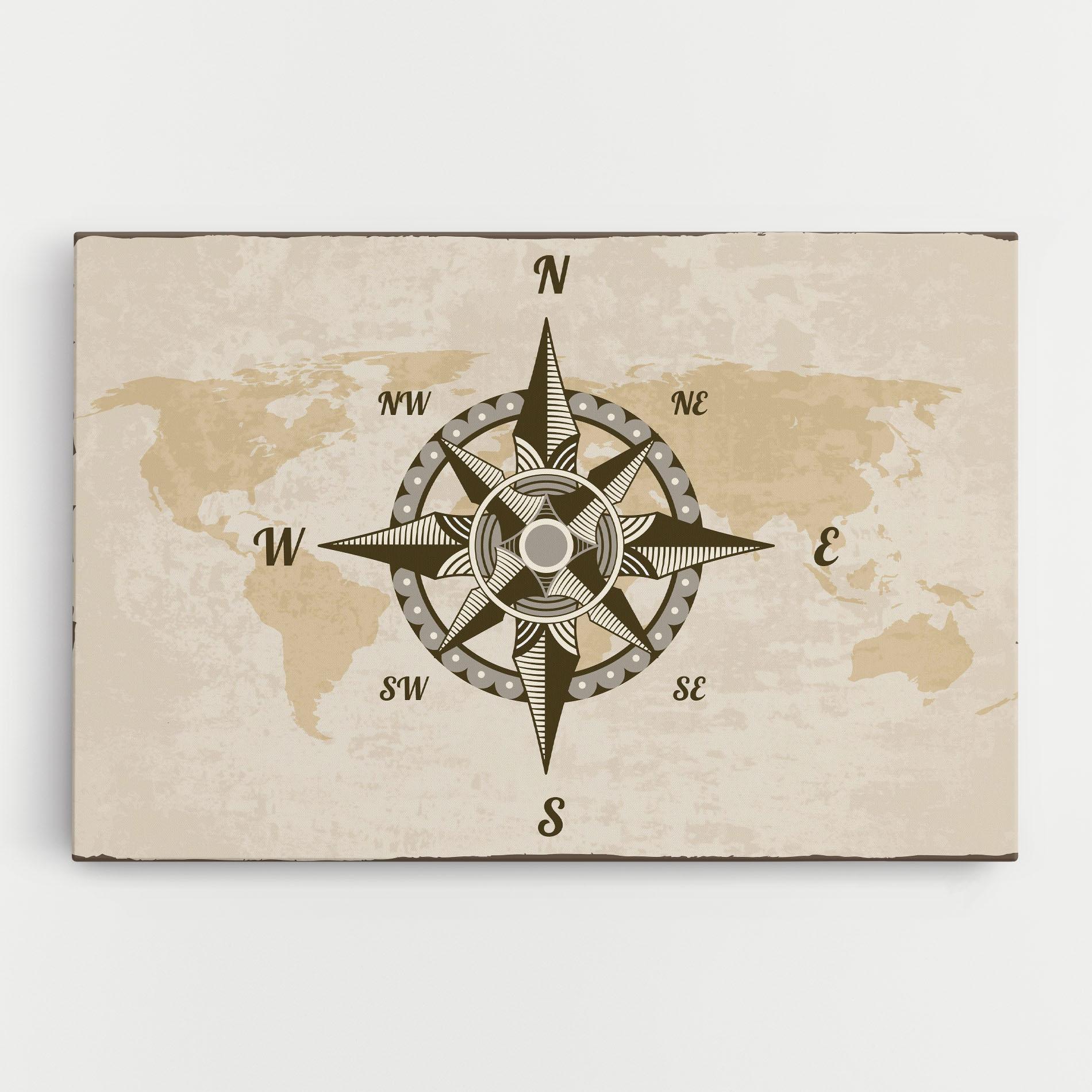 Vászonkép Nautical Compass mockup 0