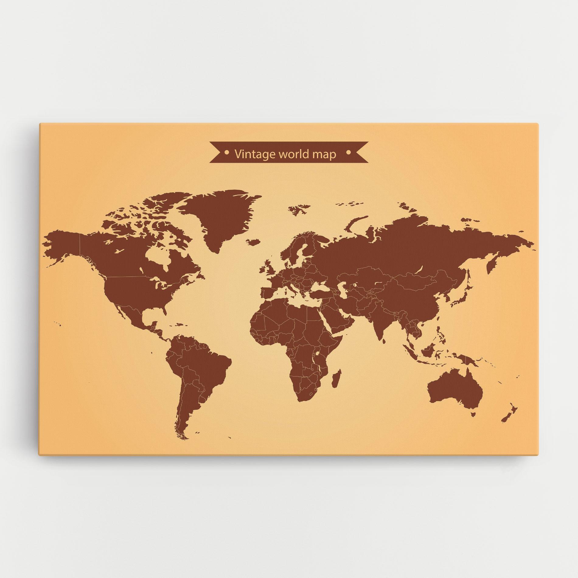 Vászonkép Vintage World Map mockup 0