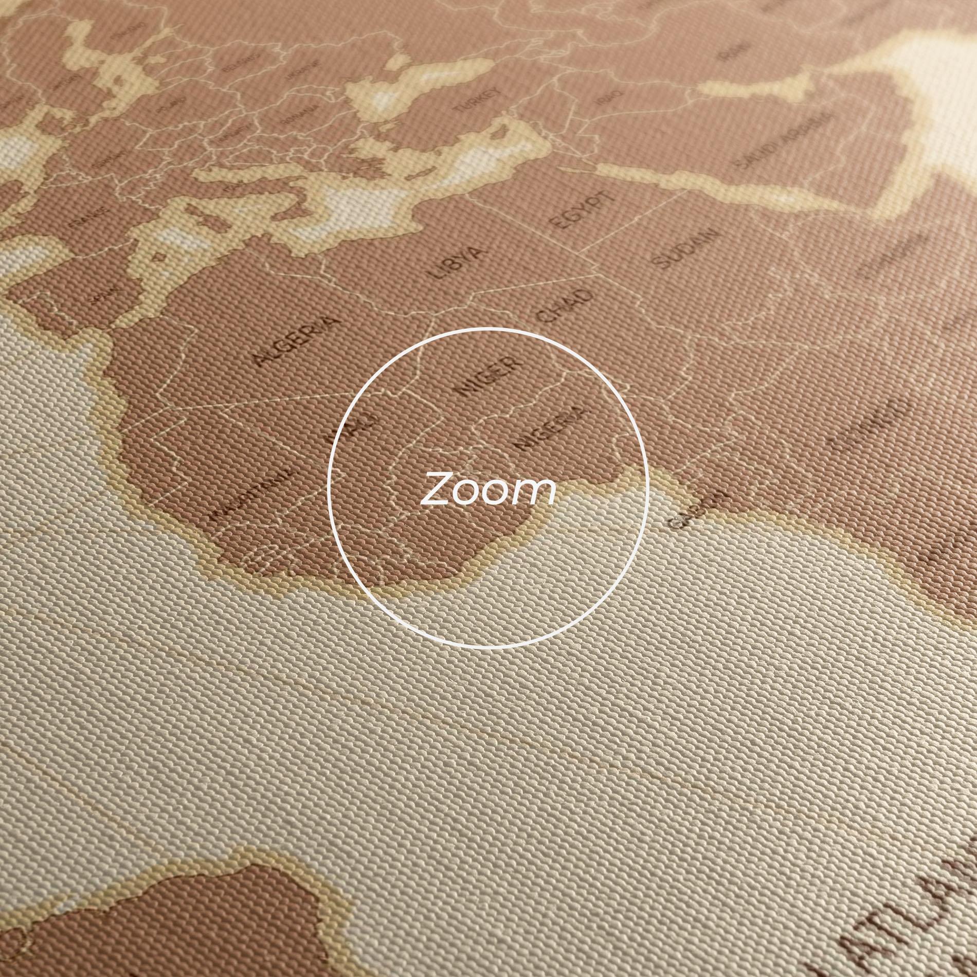 Vászonkép Cream Map Vintage mockup 3
