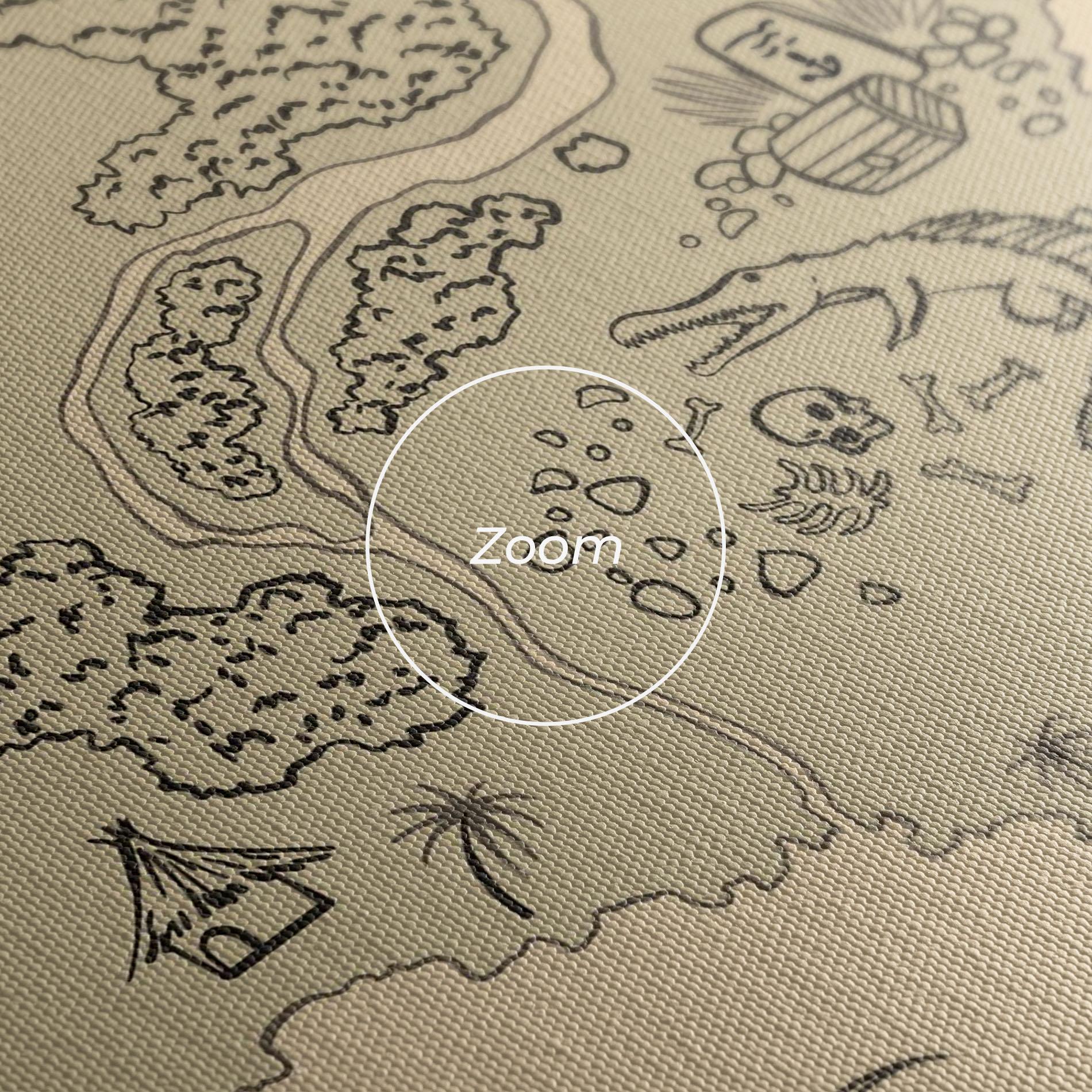 Vászonkép Island Old Map mockup 3