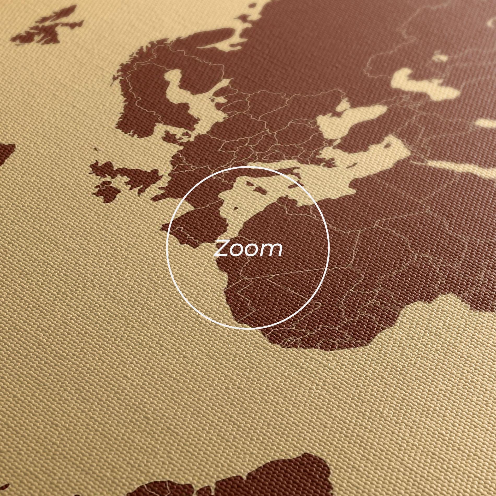Vászonkép Vintage World Map mockup 3