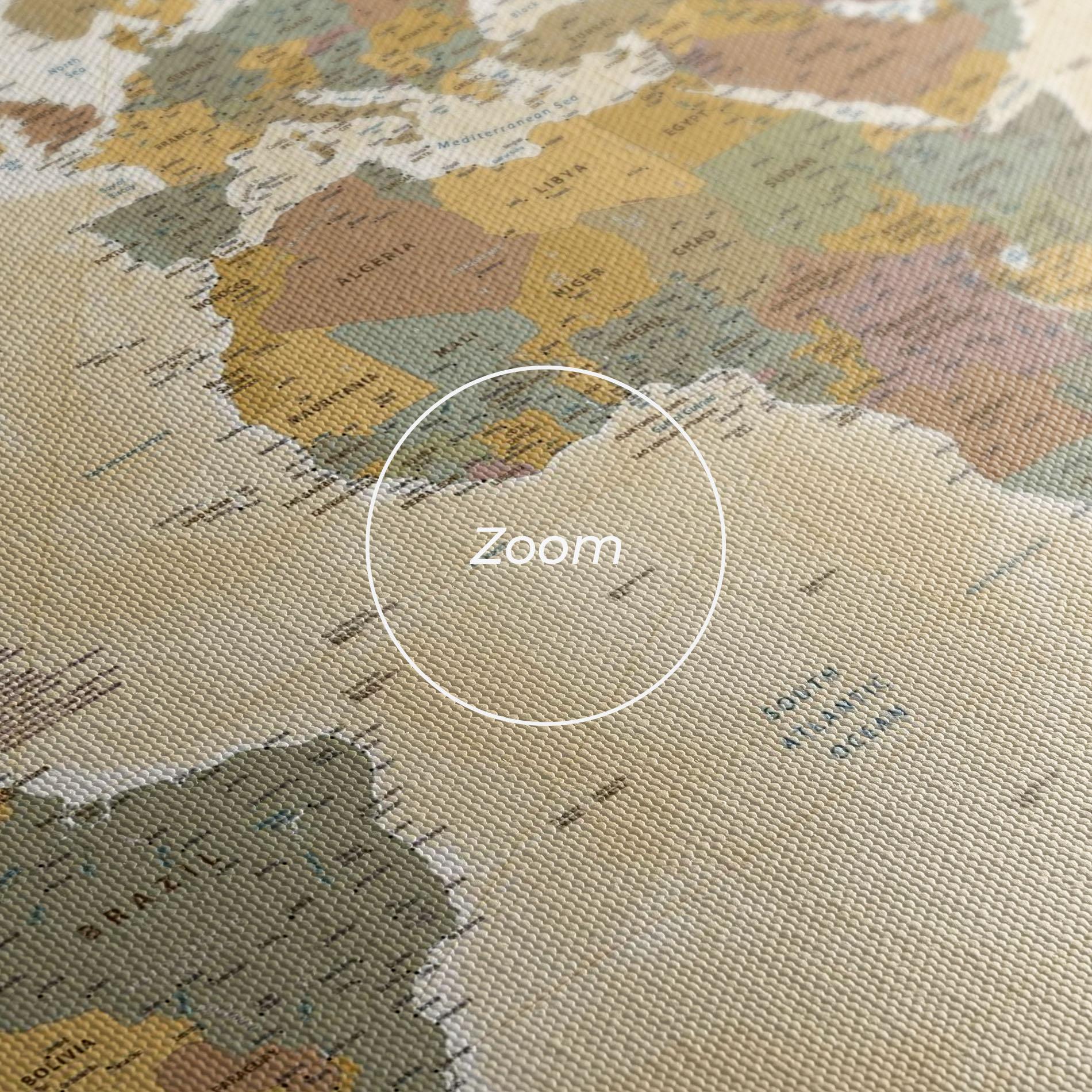 Vászonkép World Map Vintage mockup 3