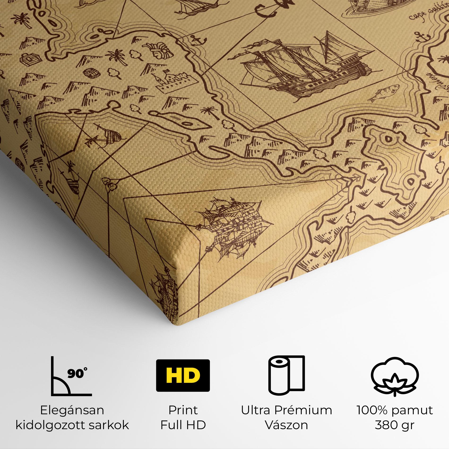 Vászonkép Caribbean Sea Map mockup 4