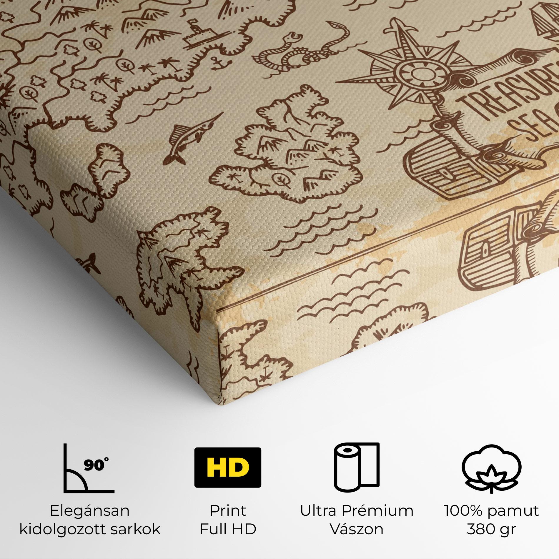 Vászonkép Cream Coffee Map mockup 4